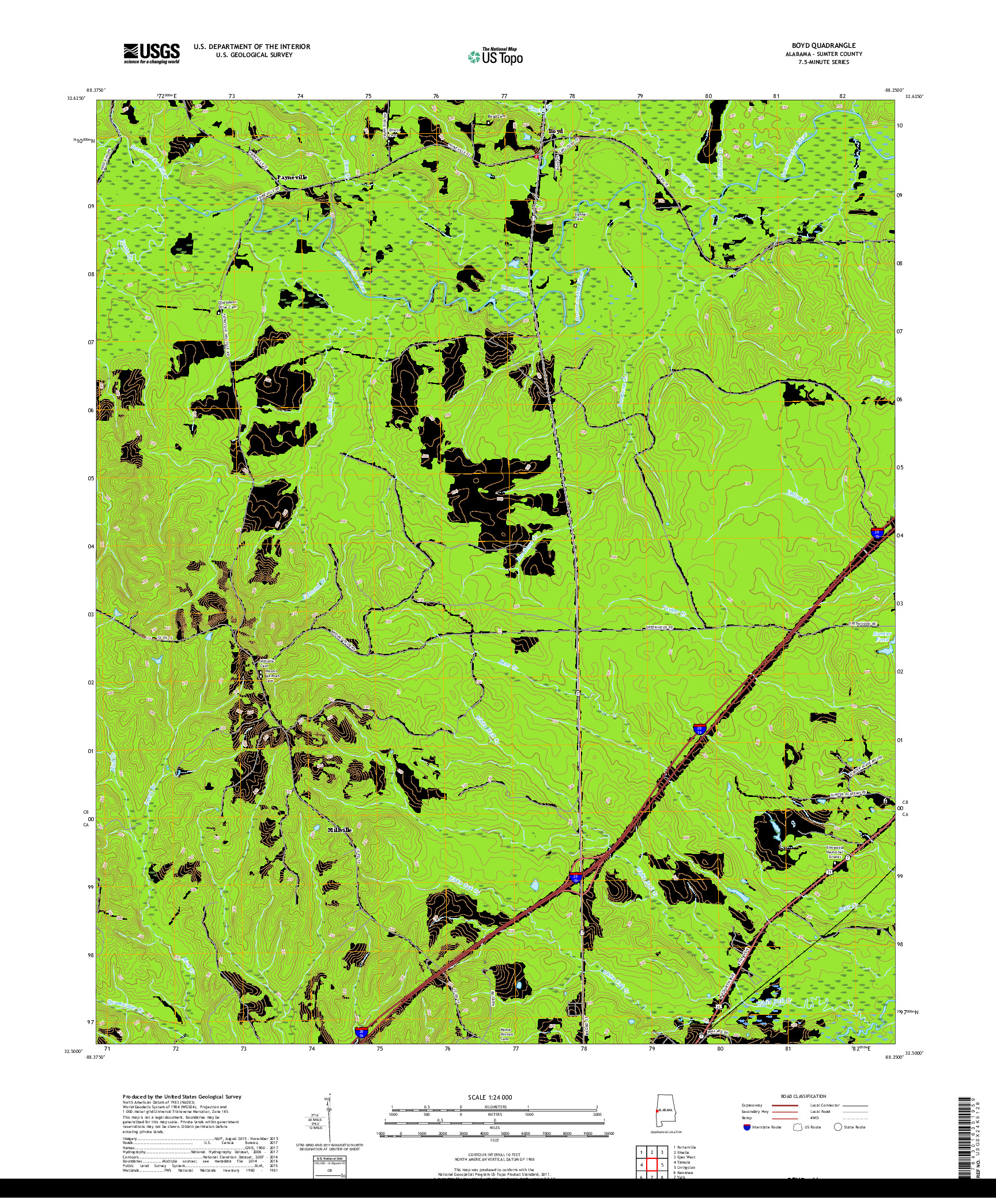 USGS US TOPO 7.5-MINUTE MAP FOR BOYD, AL 2018