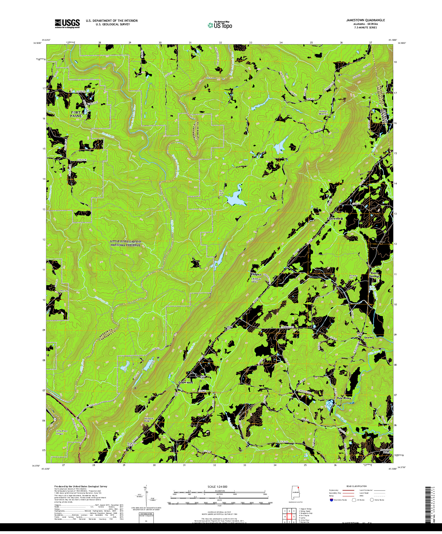 USGS US TOPO 7.5-MINUTE MAP FOR JAMESTOWN, AL,GA 2018