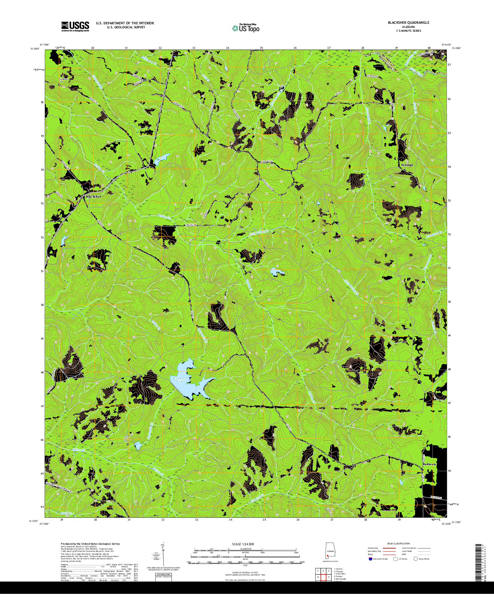 USGS US TOPO 7.5-MINUTE MAP FOR BLACKSHER, AL 2018