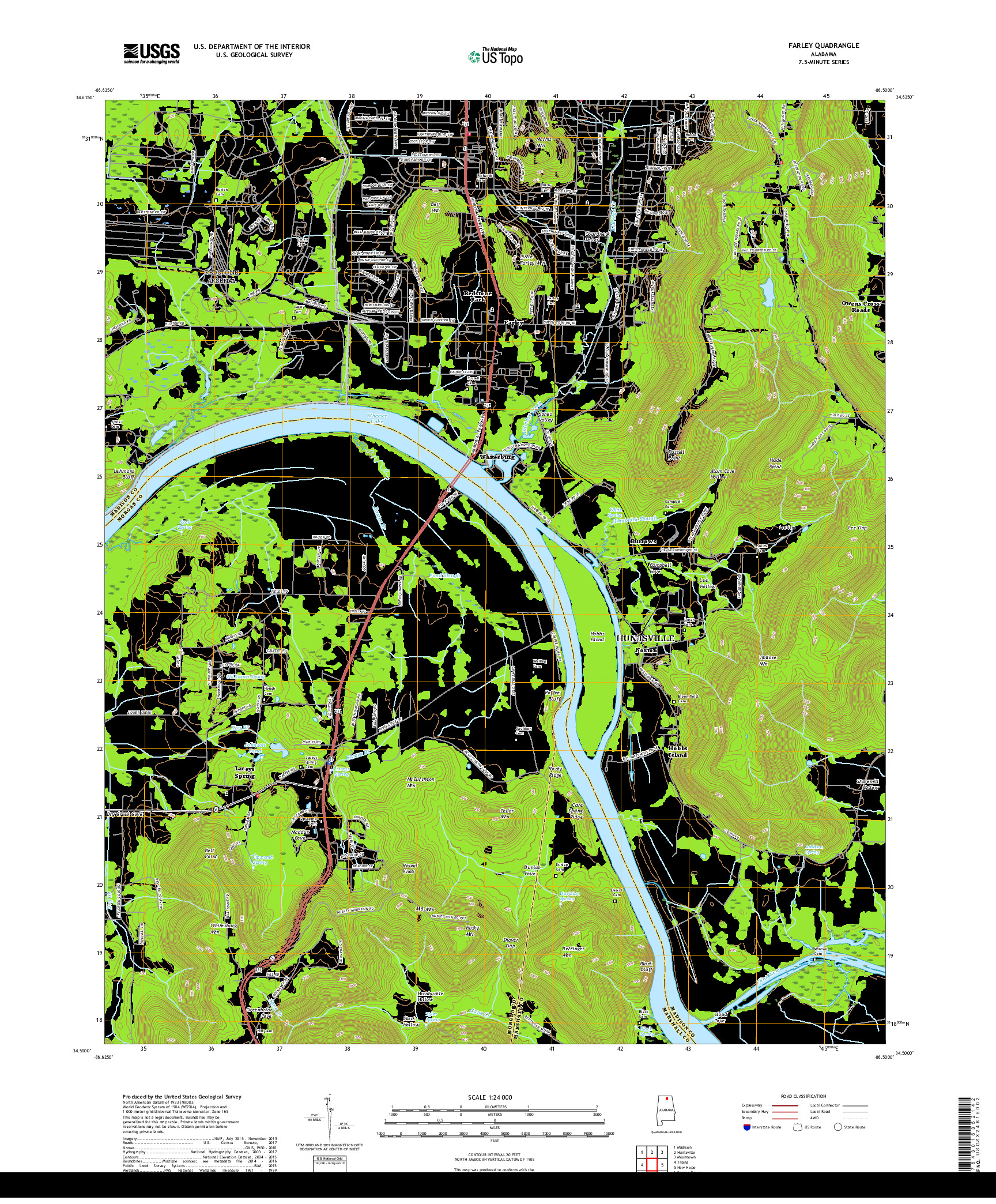 USGS US TOPO 7.5-MINUTE MAP FOR FARLEY, AL 2018