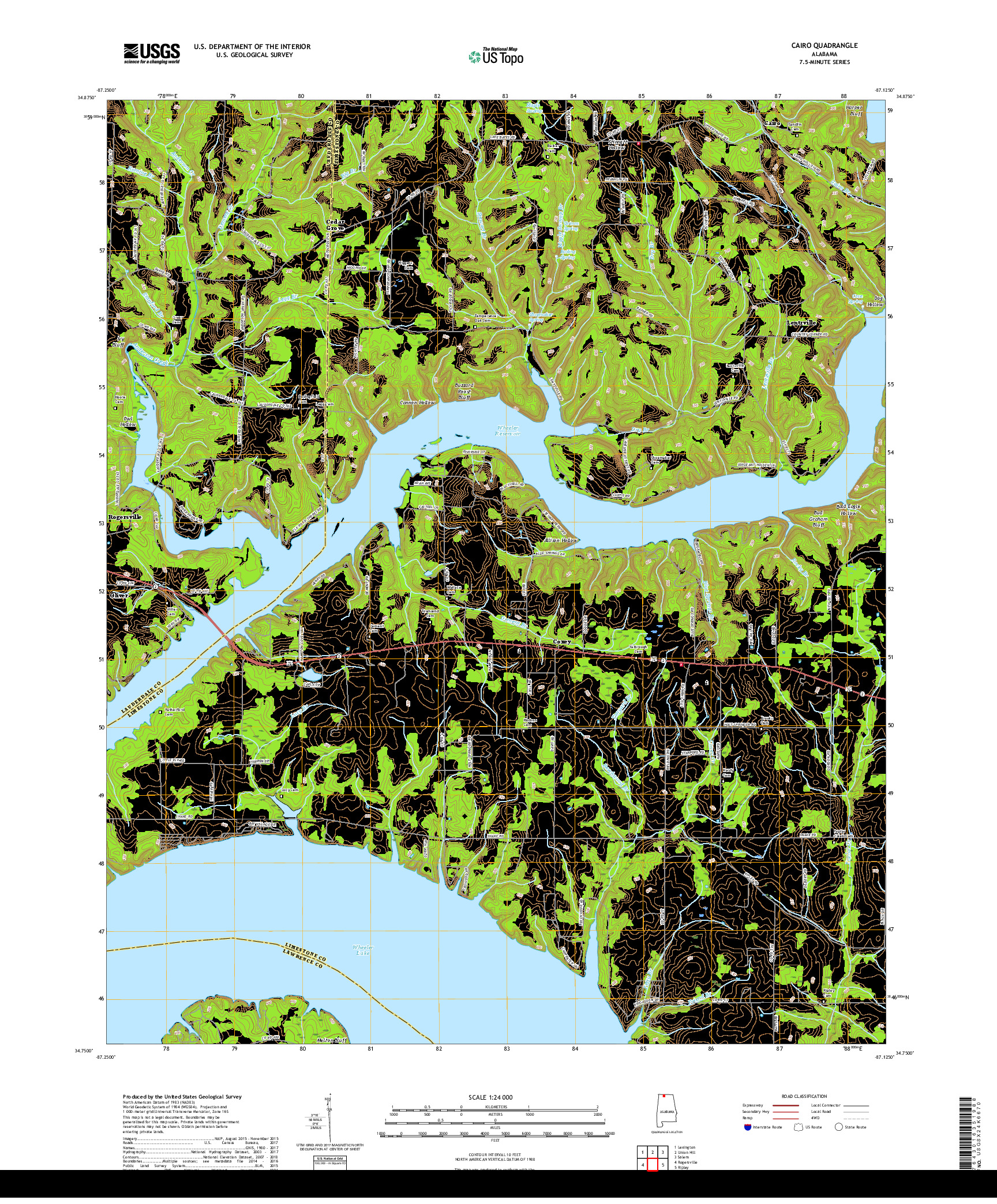 USGS US TOPO 7.5-MINUTE MAP FOR CAIRO, AL 2018