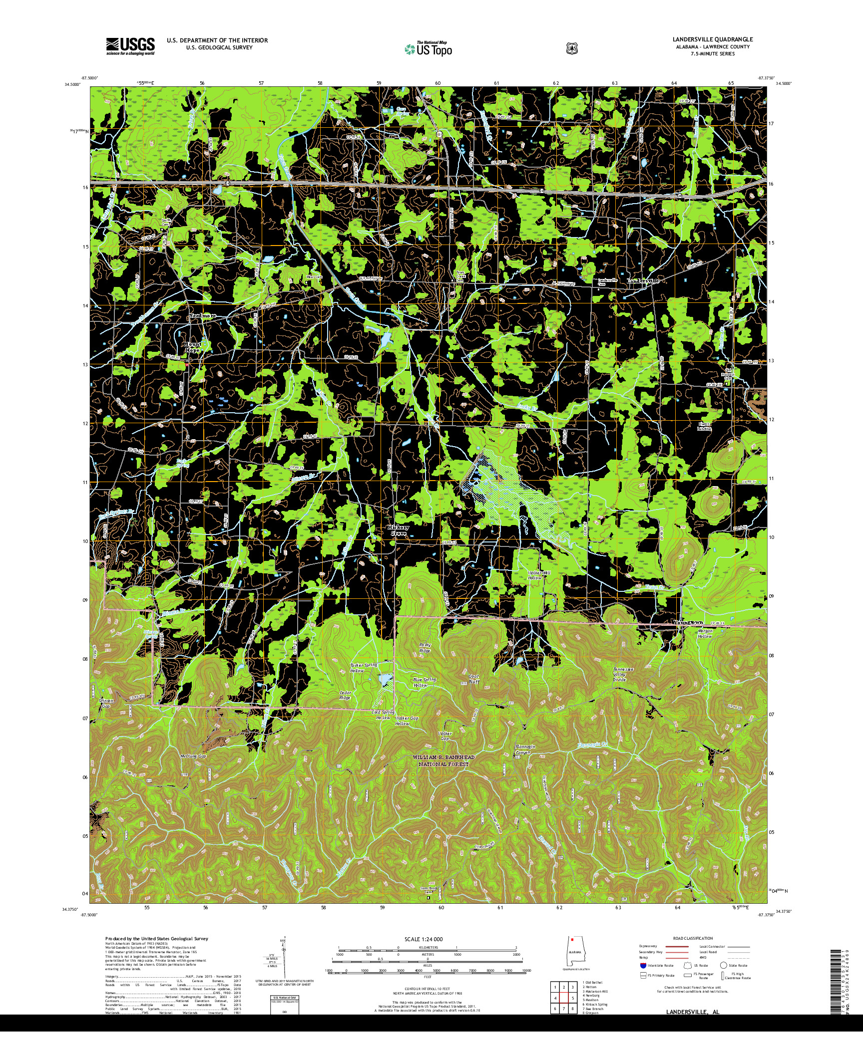 USGS US TOPO 7.5-MINUTE MAP FOR LANDERSVILLE, AL 2018