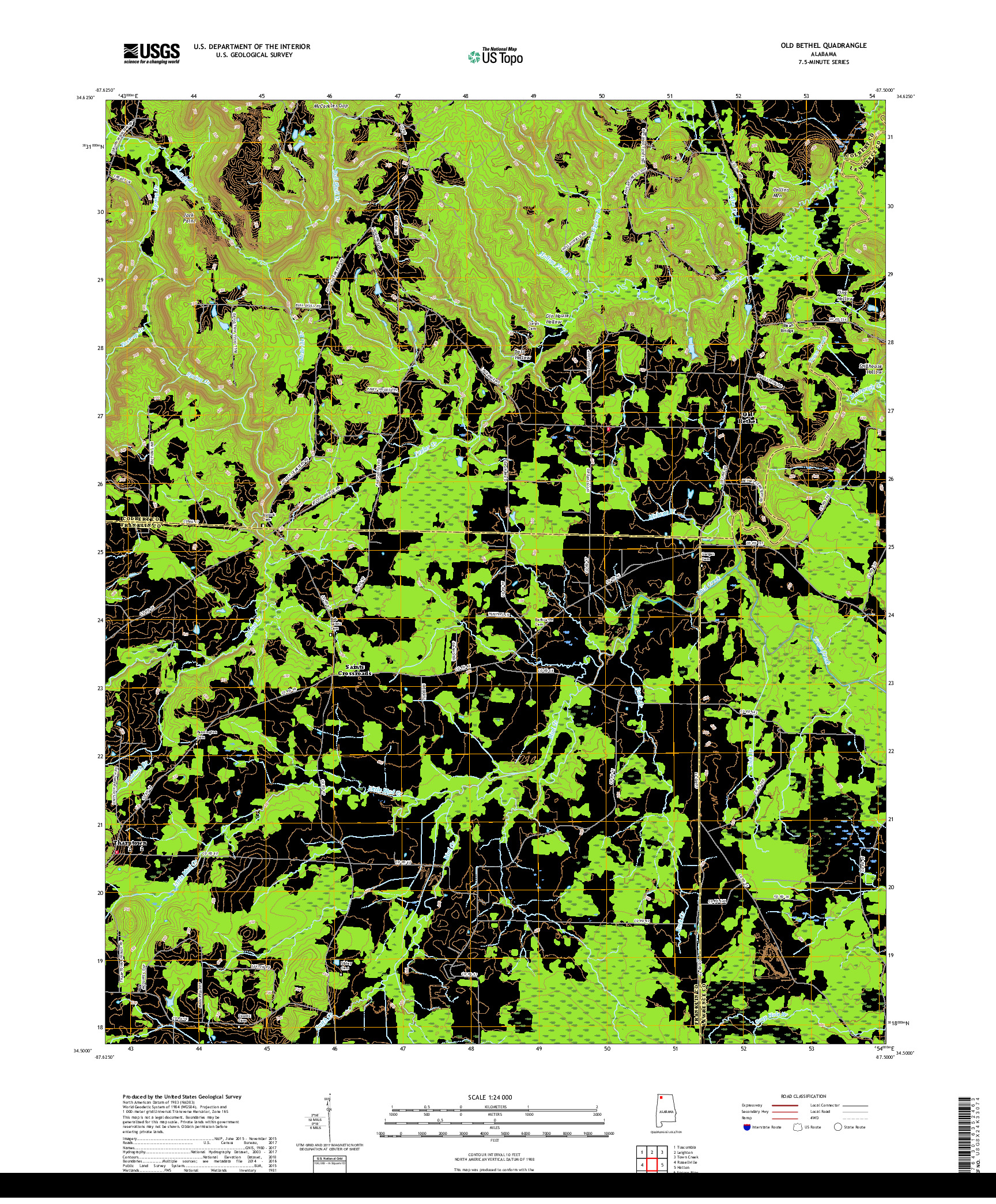 USGS US TOPO 7.5-MINUTE MAP FOR OLD BETHEL, AL 2018