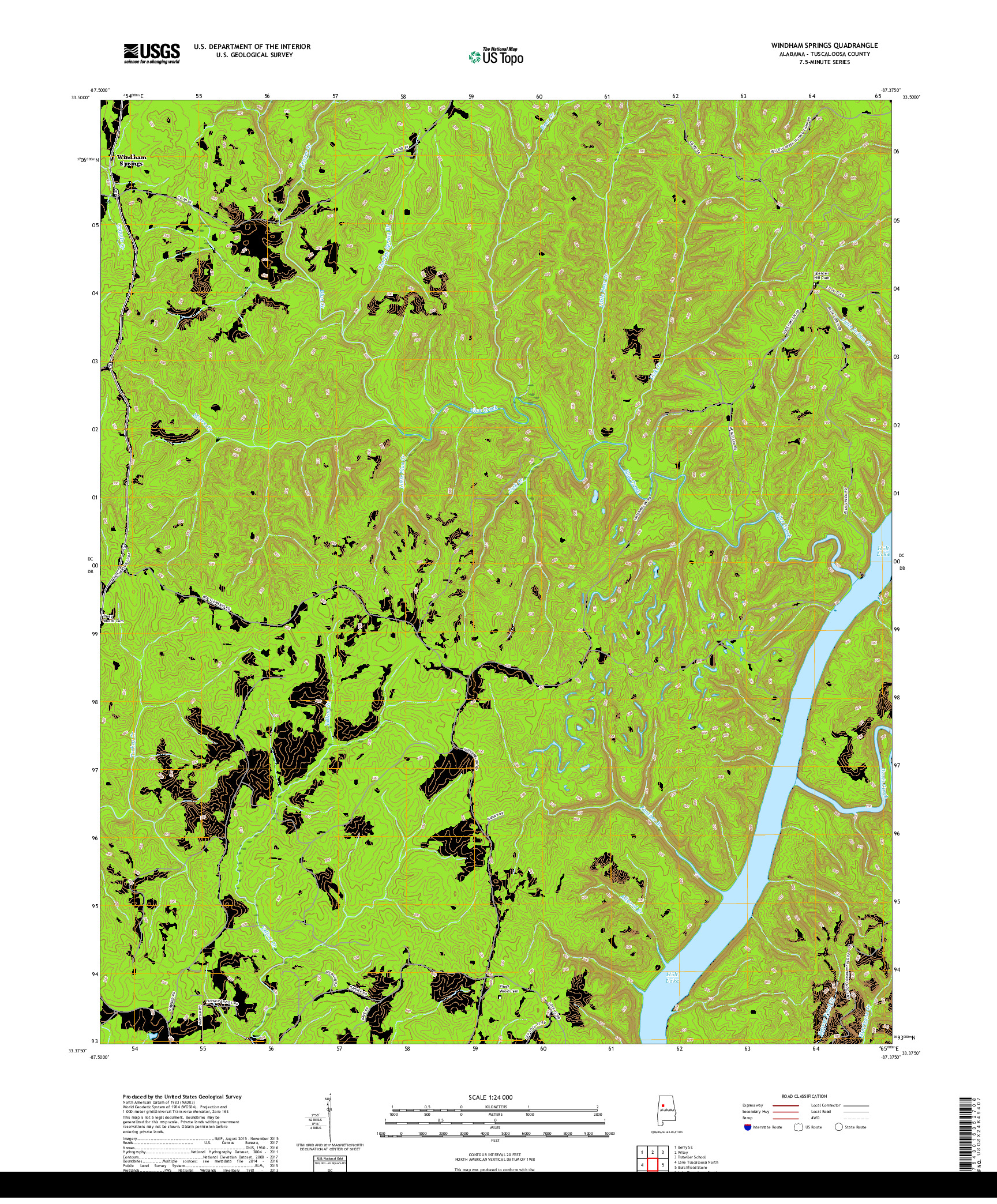 USGS US TOPO 7.5-MINUTE MAP FOR WINDHAM SPRINGS, AL 2018