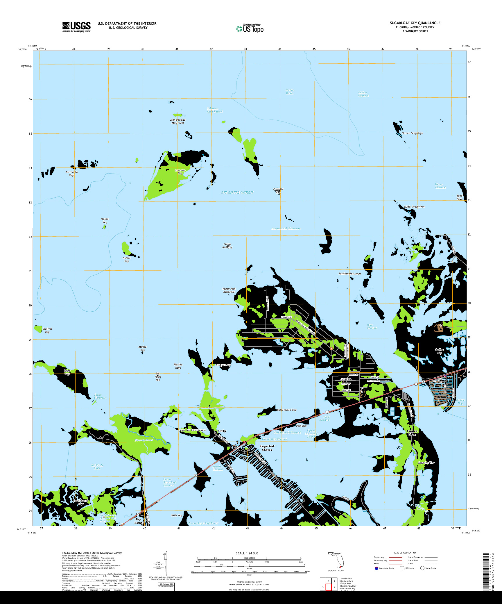 USGS US TOPO 7.5-MINUTE MAP FOR SUGARLOAF KEY, FL 2018