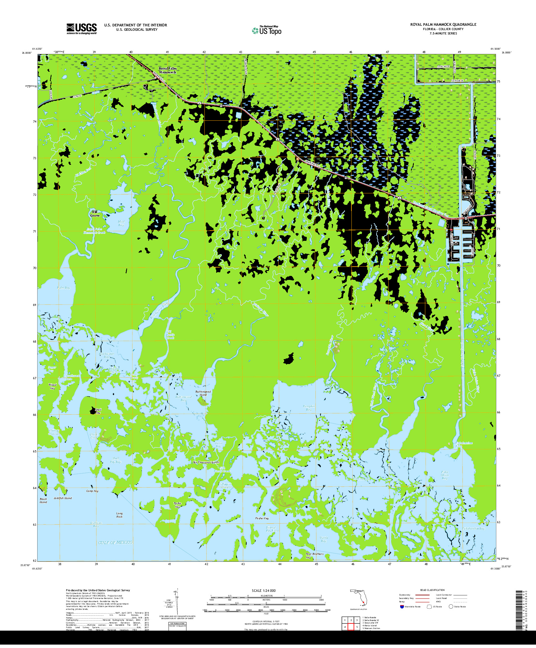 USGS US TOPO 7.5-MINUTE MAP FOR ROYAL PALM HAMMOCK, FL 2018