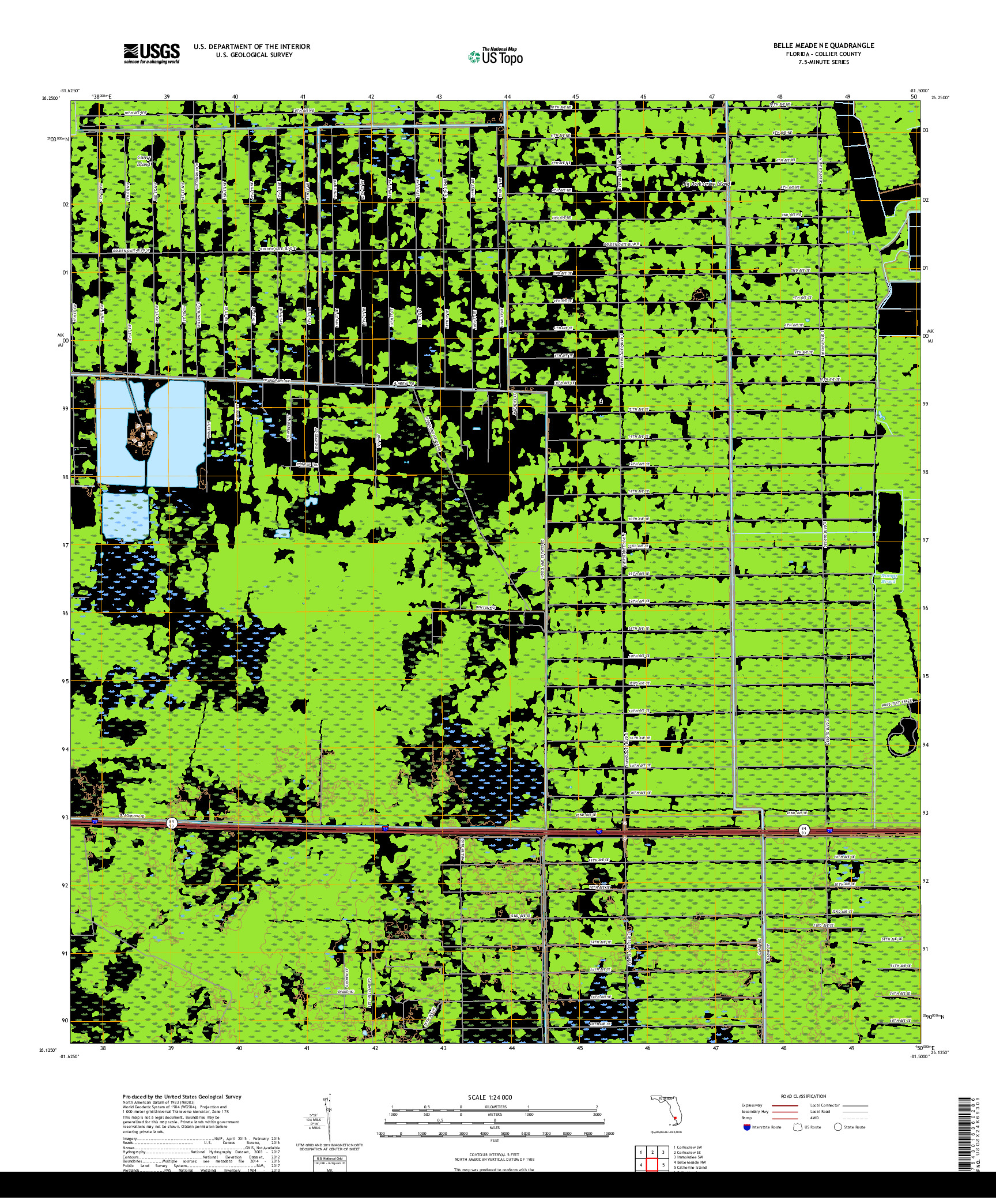 USGS US TOPO 7.5-MINUTE MAP FOR BELLE MEADE NE, FL 2018