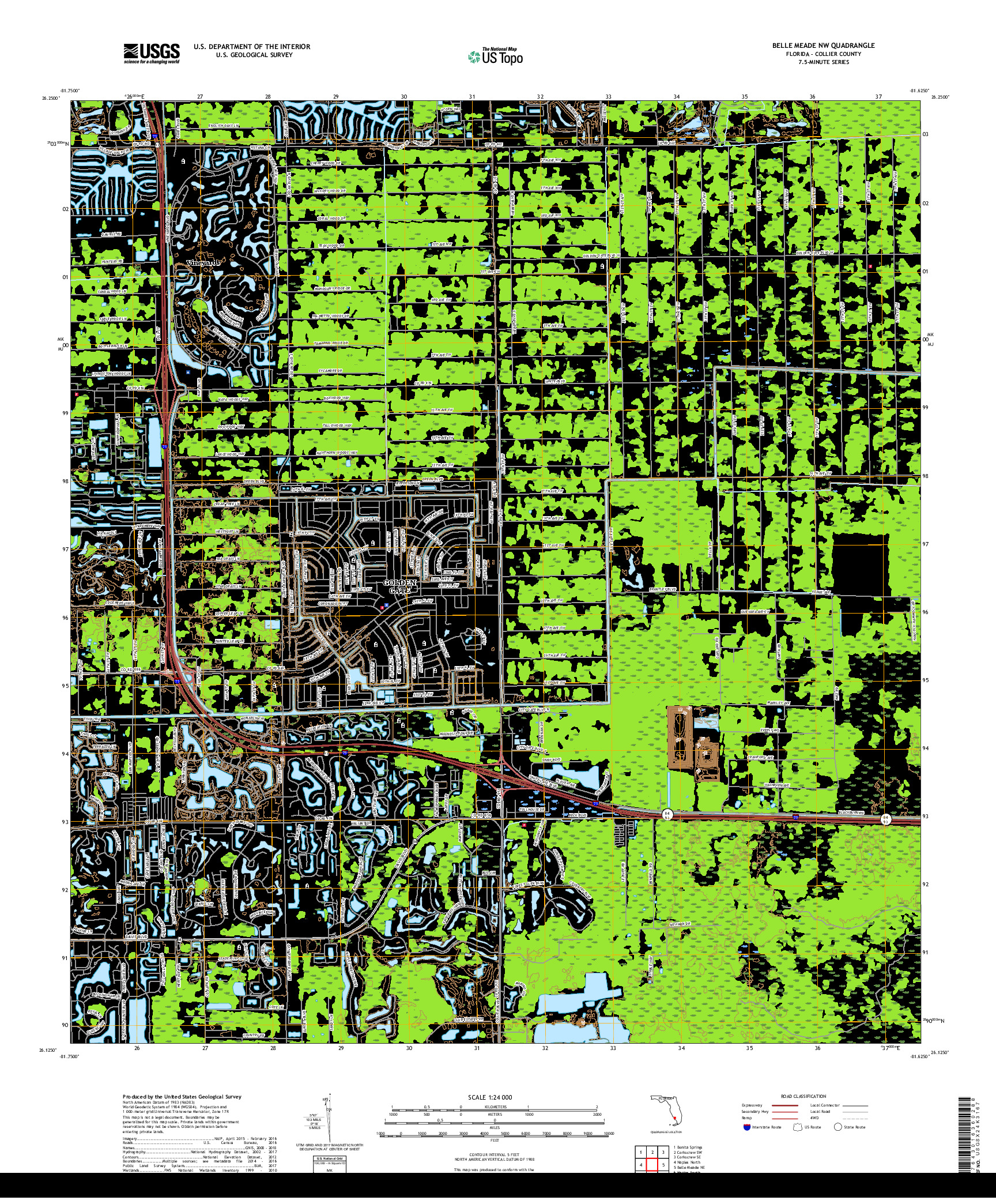 USGS US TOPO 7.5-MINUTE MAP FOR BELLE MEADE NW, FL 2018