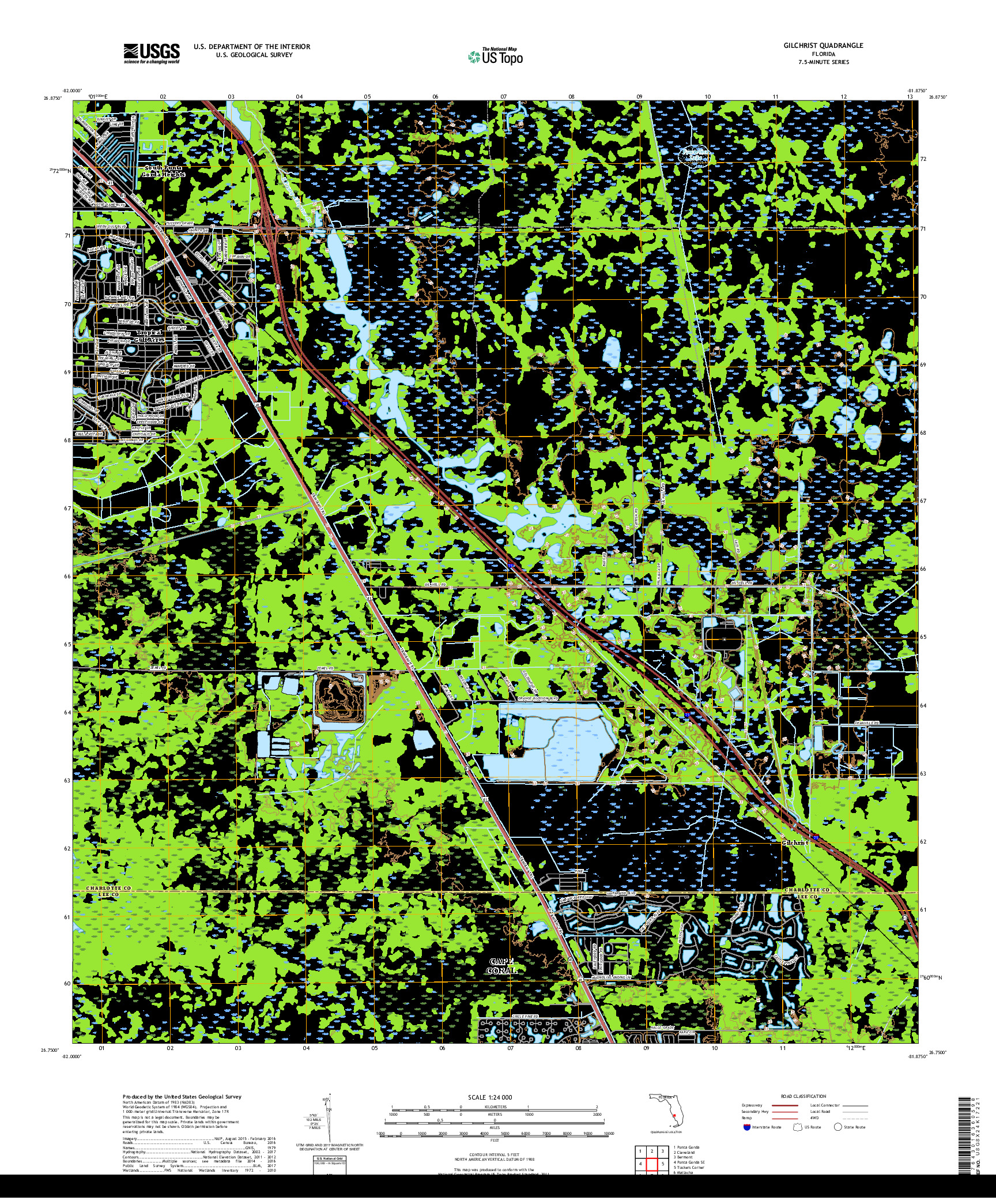 USGS US TOPO 7.5-MINUTE MAP FOR GILCHRIST, FL 2018