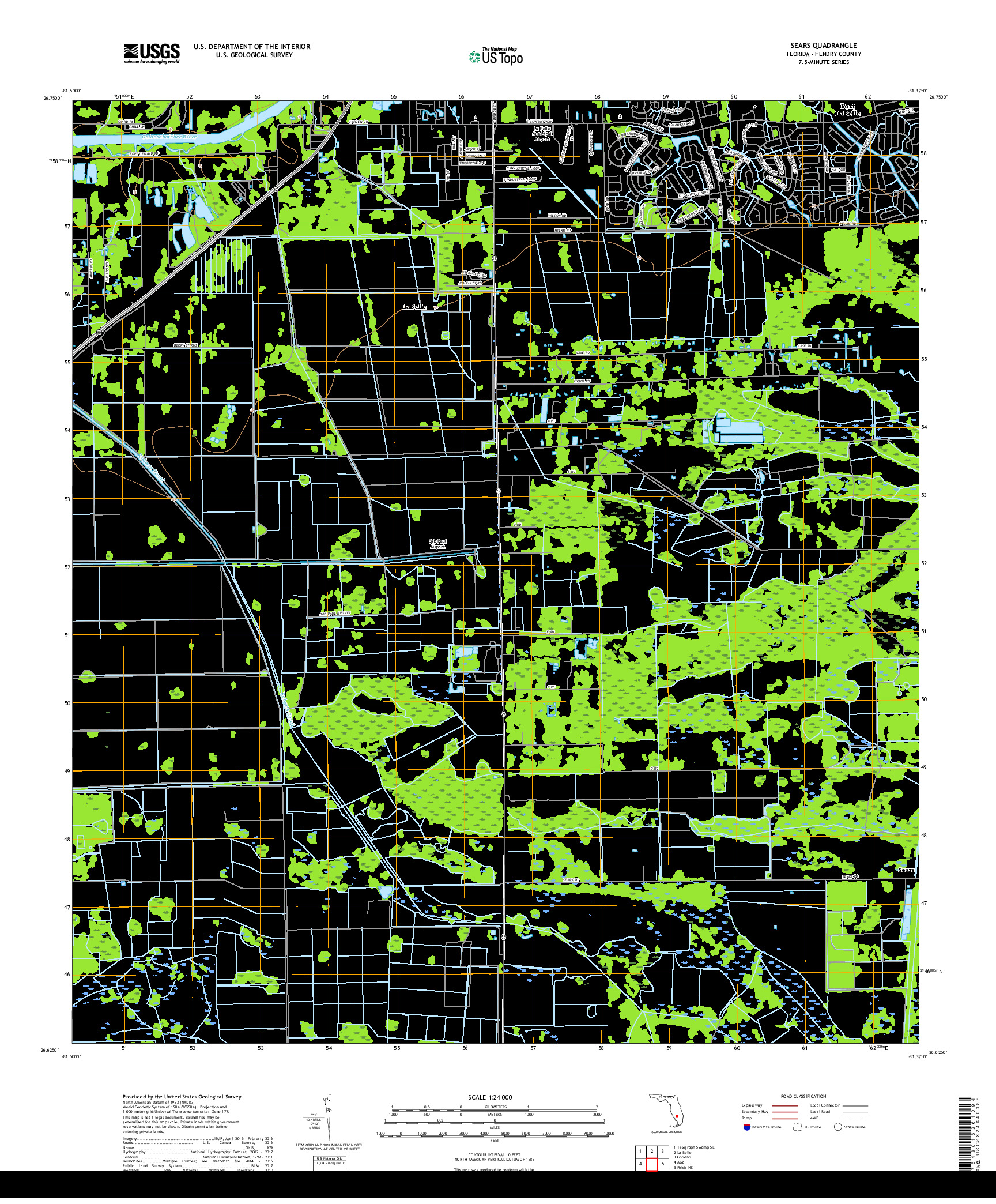 USGS US TOPO 7.5-MINUTE MAP FOR SEARS, FL 2018