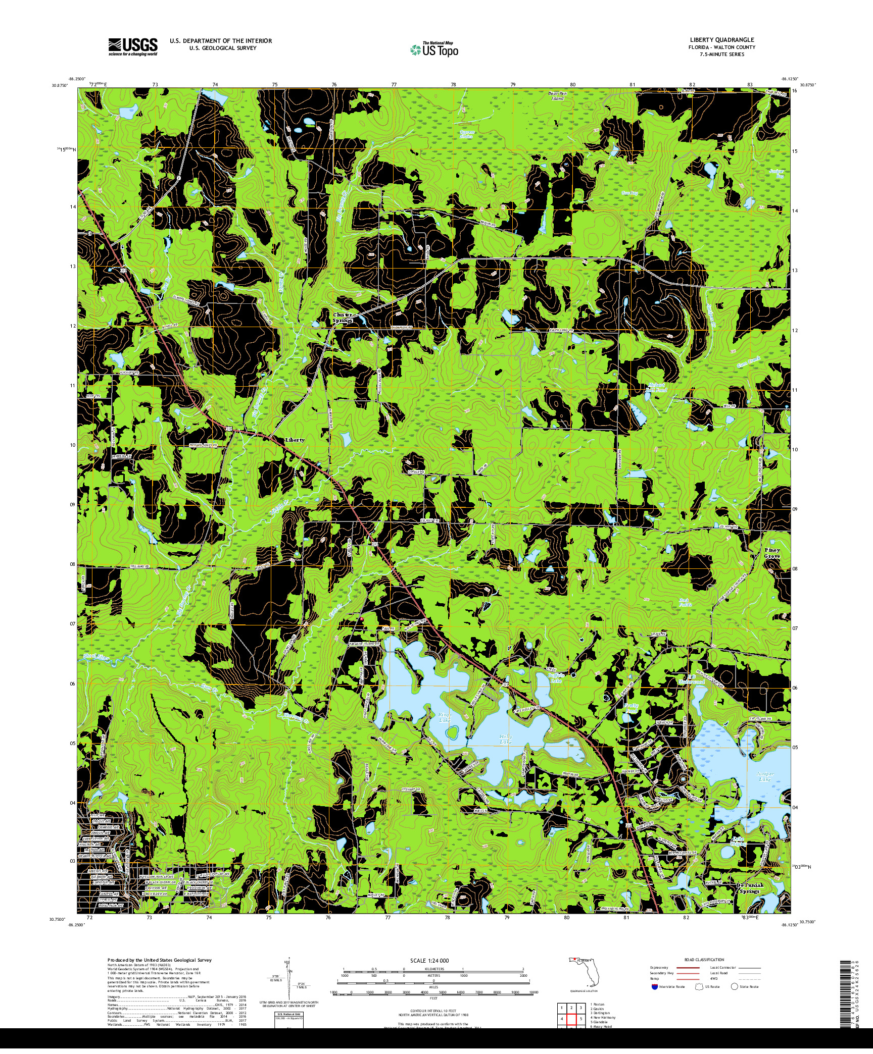 USGS US TOPO 7.5-MINUTE MAP FOR LIBERTY, FL 2018