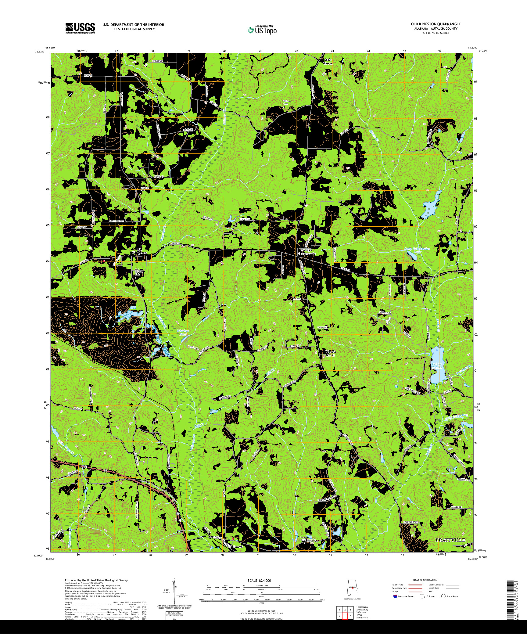 USGS US TOPO 7.5-MINUTE MAP FOR OLD KINGSTON, AL 2018