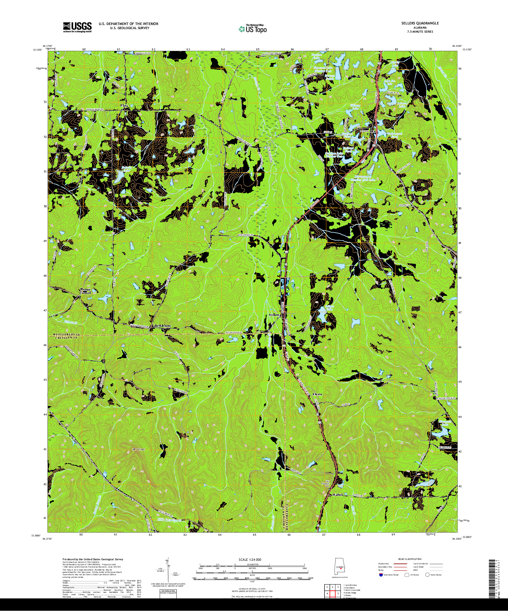 USGS US TOPO 7.5-MINUTE MAP FOR SELLERS, AL 2018