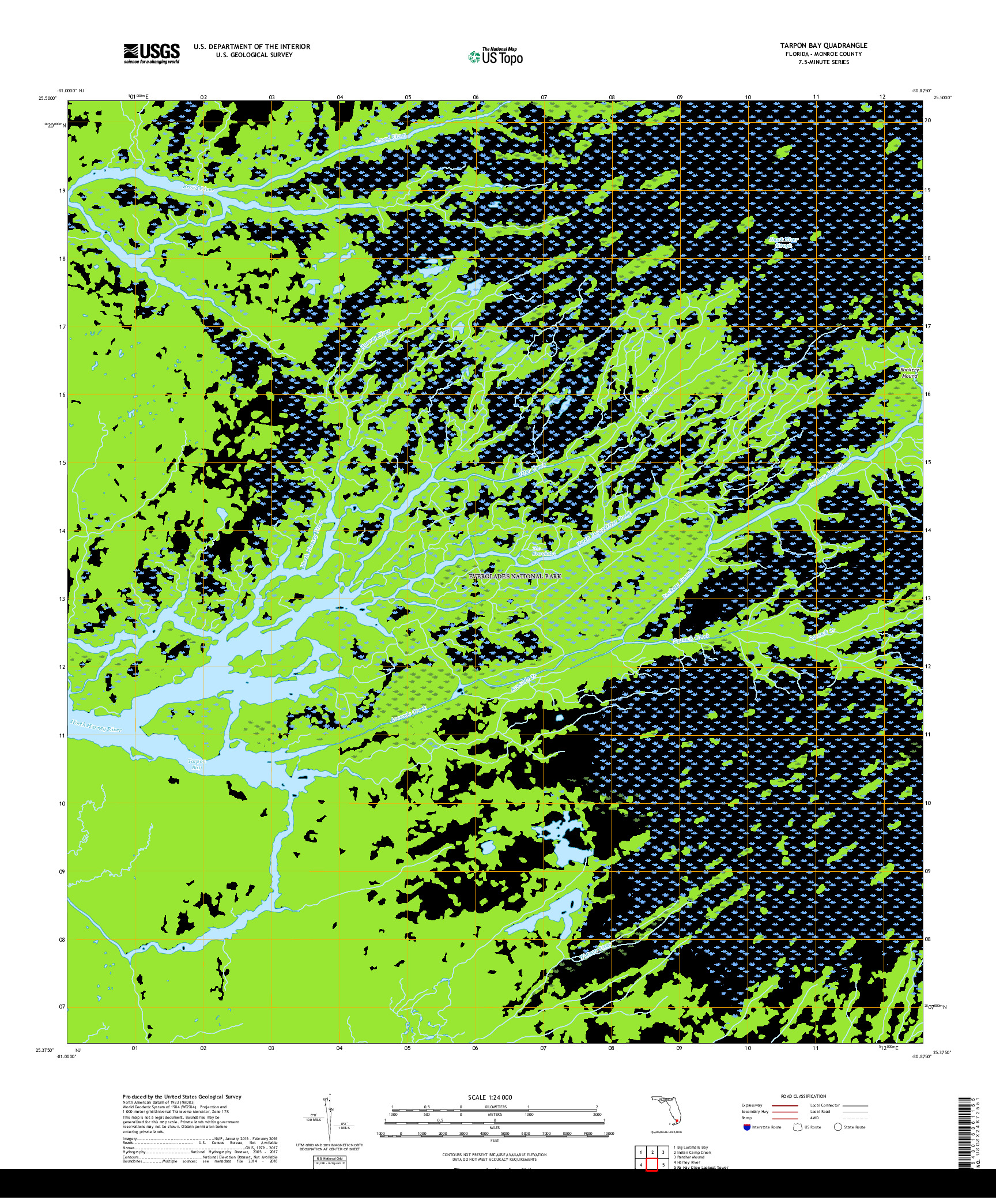 USGS US TOPO 7.5-MINUTE MAP FOR TARPON BAY, FL 2018