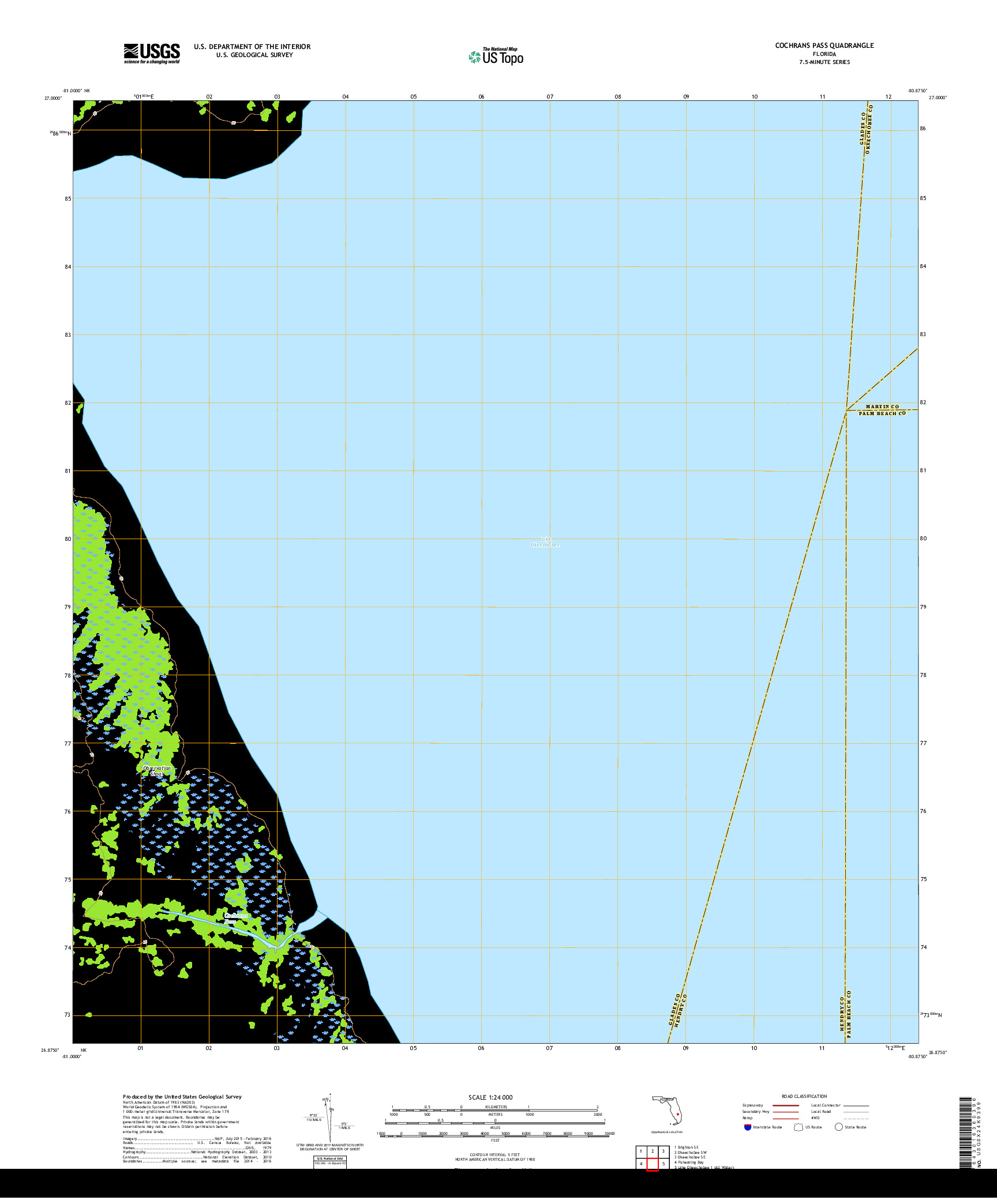 USGS US TOPO 7.5-MINUTE MAP FOR COCHRANS PASS, FL 2018