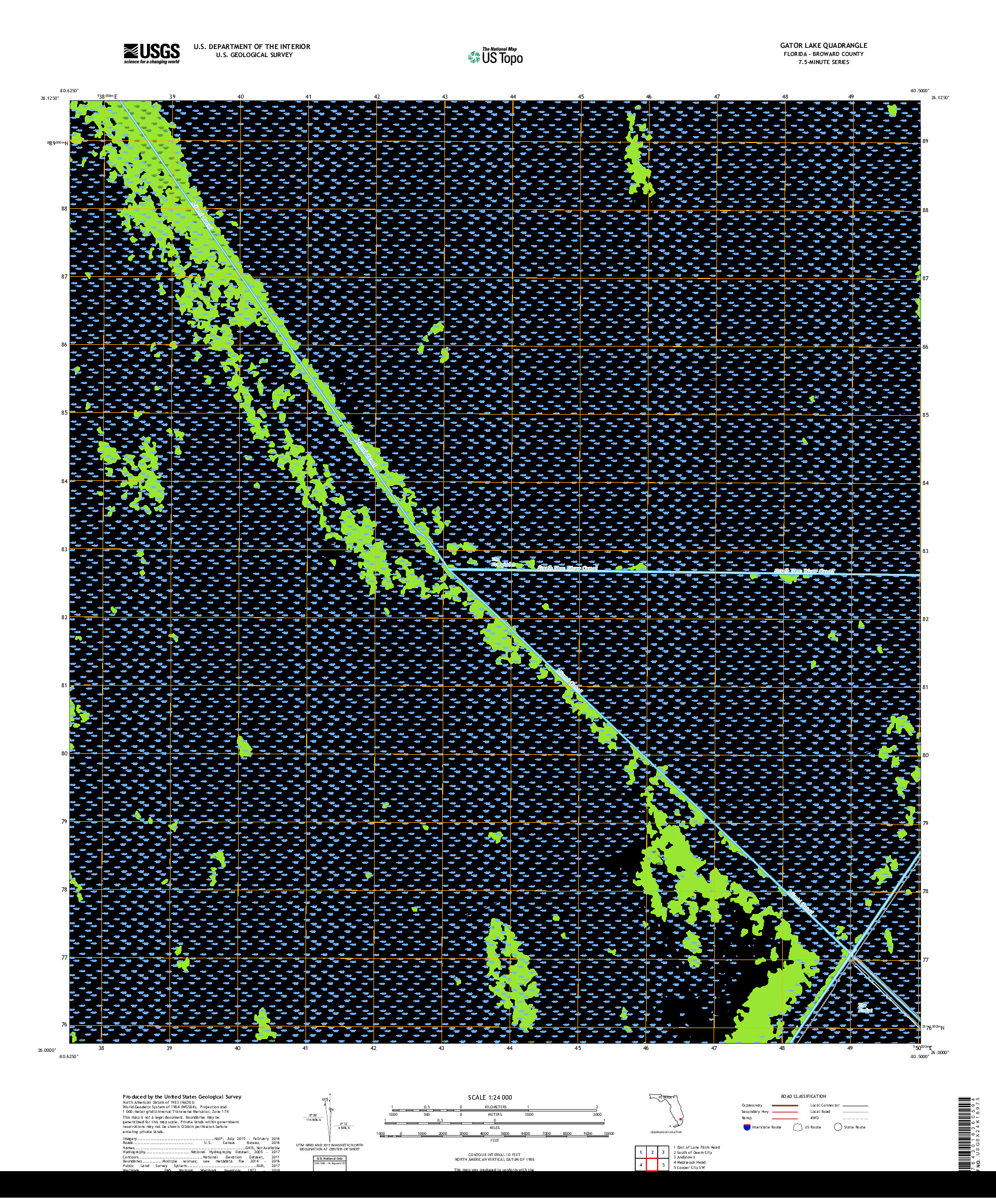 USGS US TOPO 7.5-MINUTE MAP FOR GATOR LAKE, FL 2018