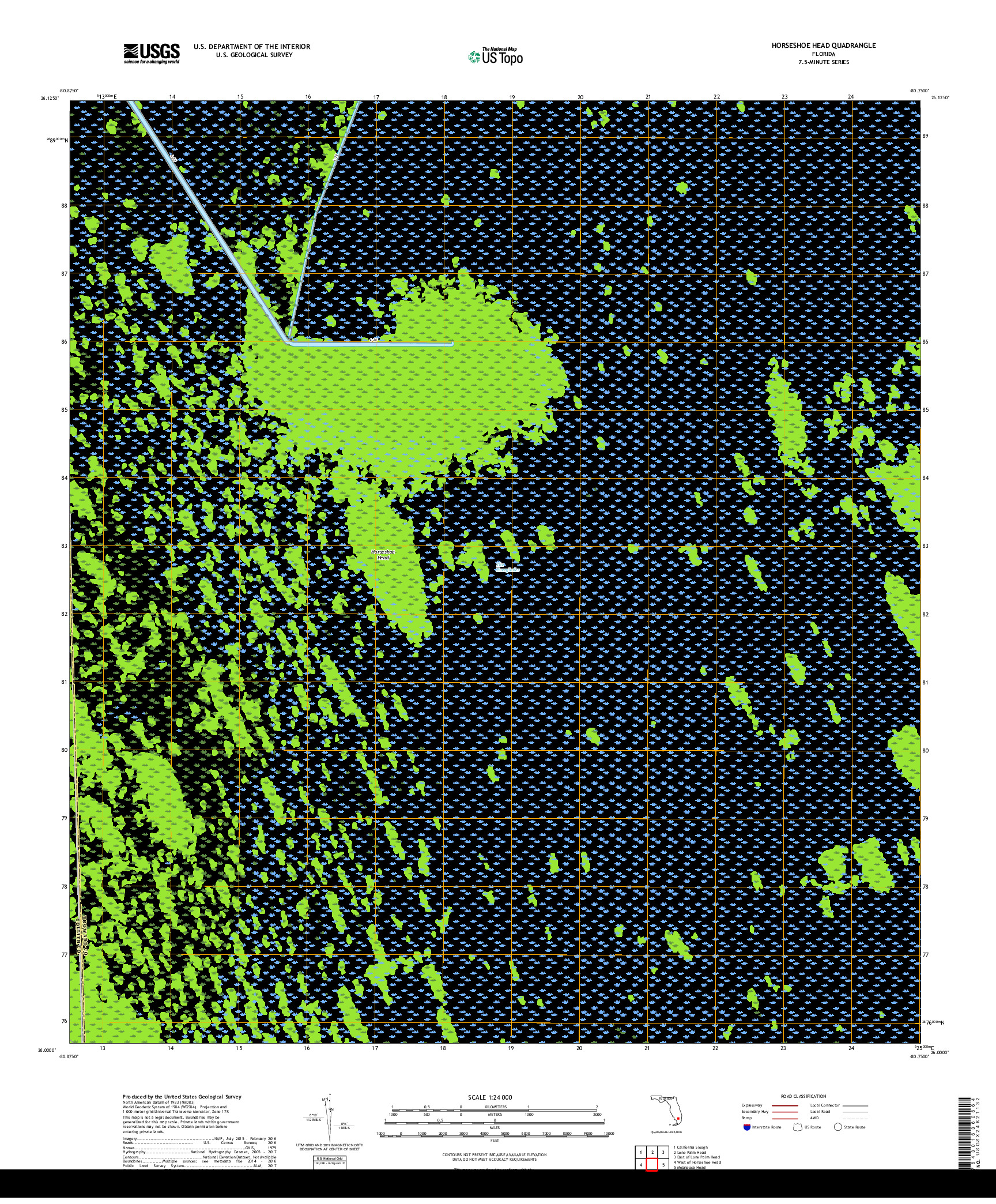 USGS US TOPO 7.5-MINUTE MAP FOR HORSESHOE HEAD, FL 2018