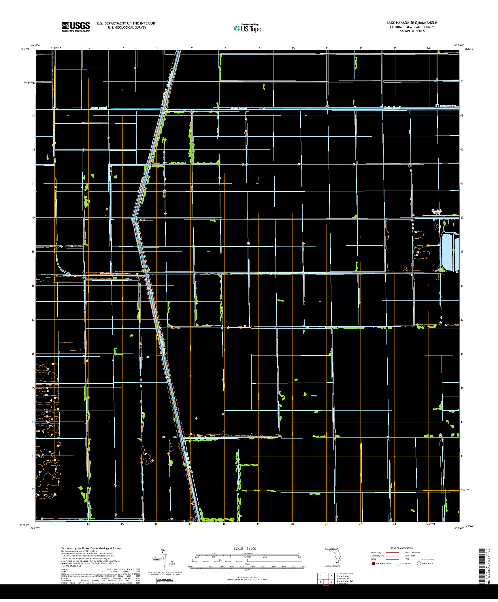 USGS US TOPO 7.5-MINUTE MAP FOR LAKE HARBOR SE, FL 2018