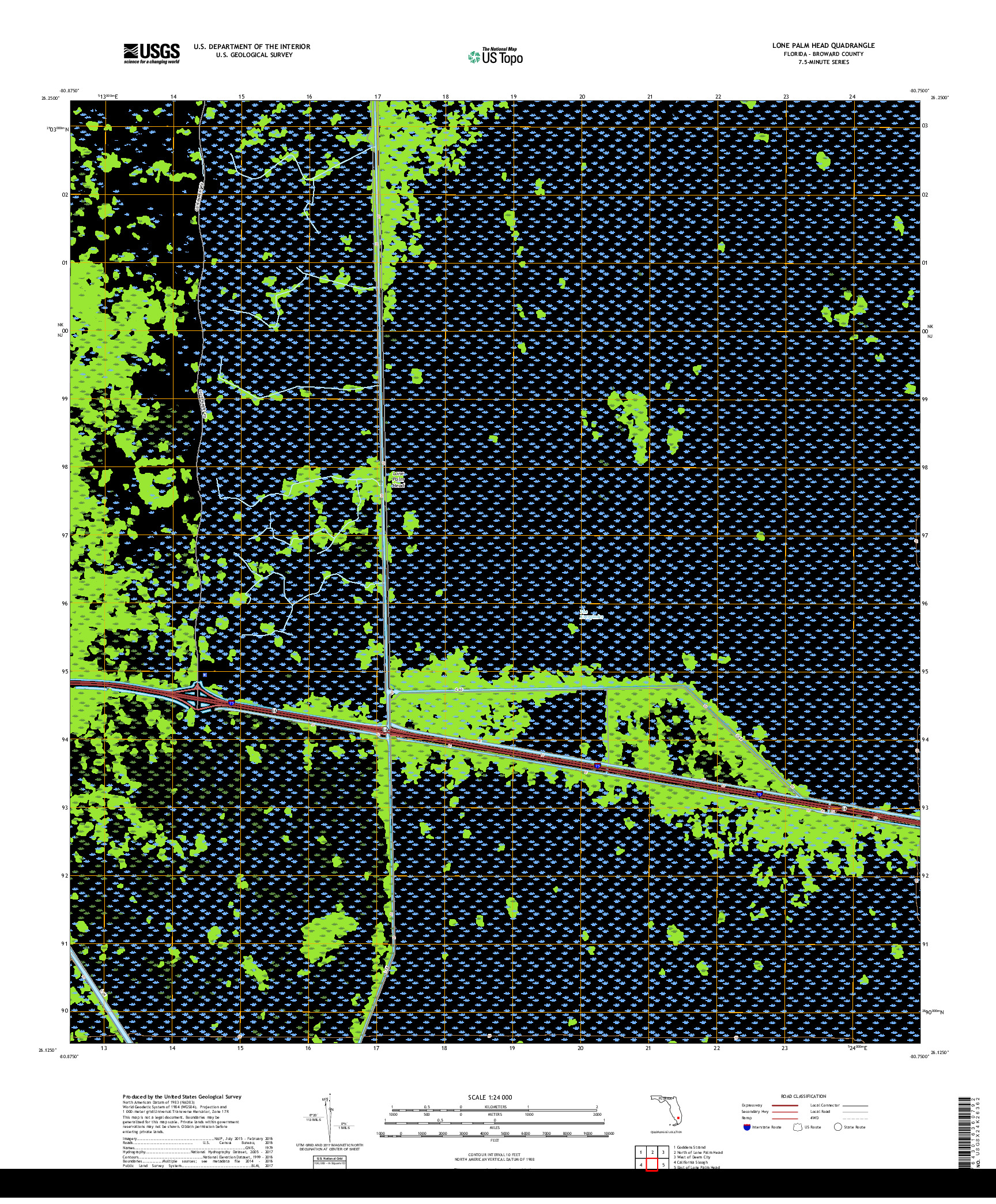 USGS US TOPO 7.5-MINUTE MAP FOR LONE PALM HEAD, FL 2018