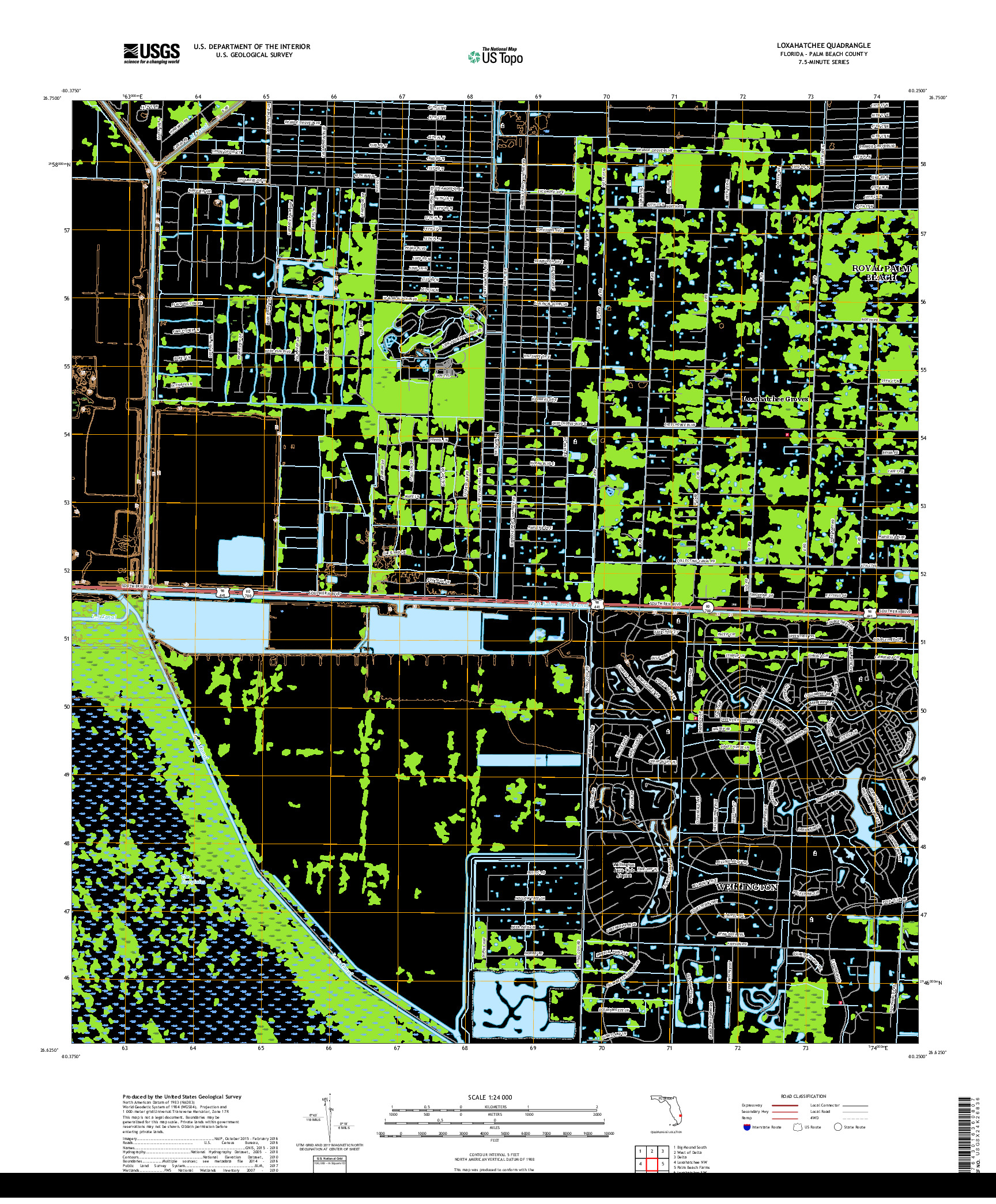 USGS US TOPO 7.5-MINUTE MAP FOR LOXAHATCHEE, FL 2018