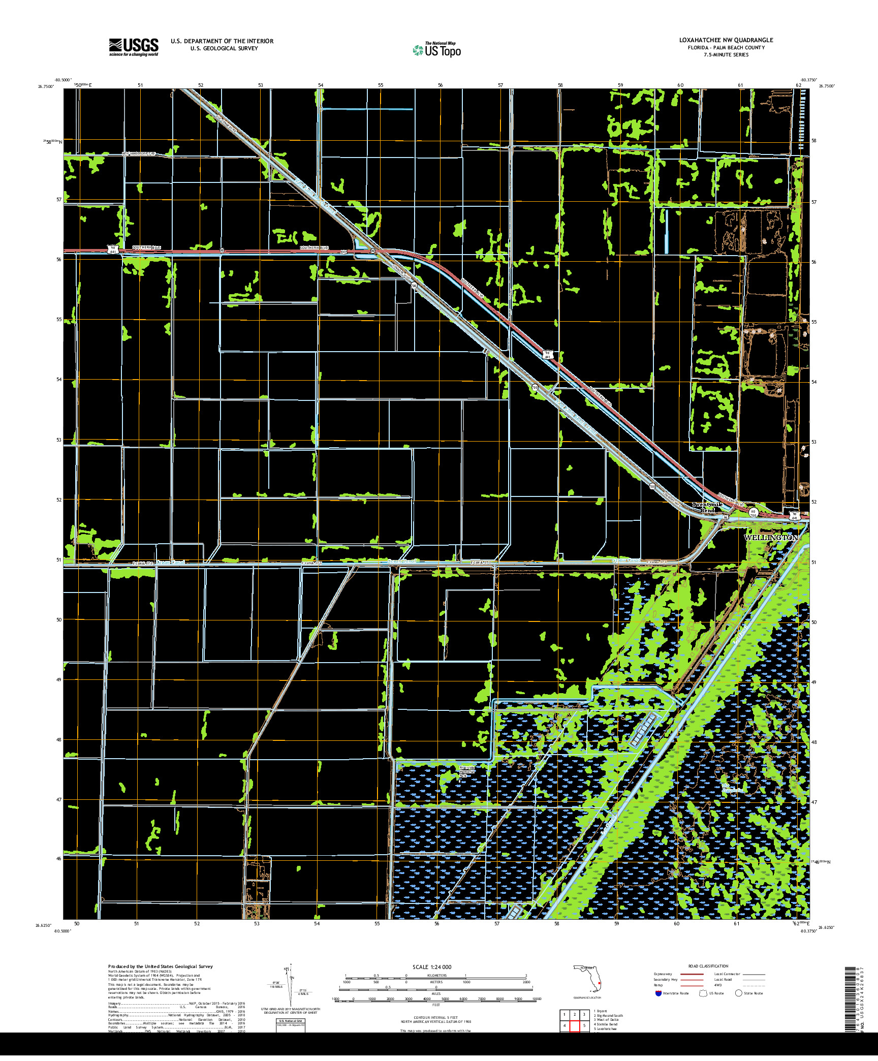 USGS US TOPO 7.5-MINUTE MAP FOR LOXAHATCHEE NW, FL 2018