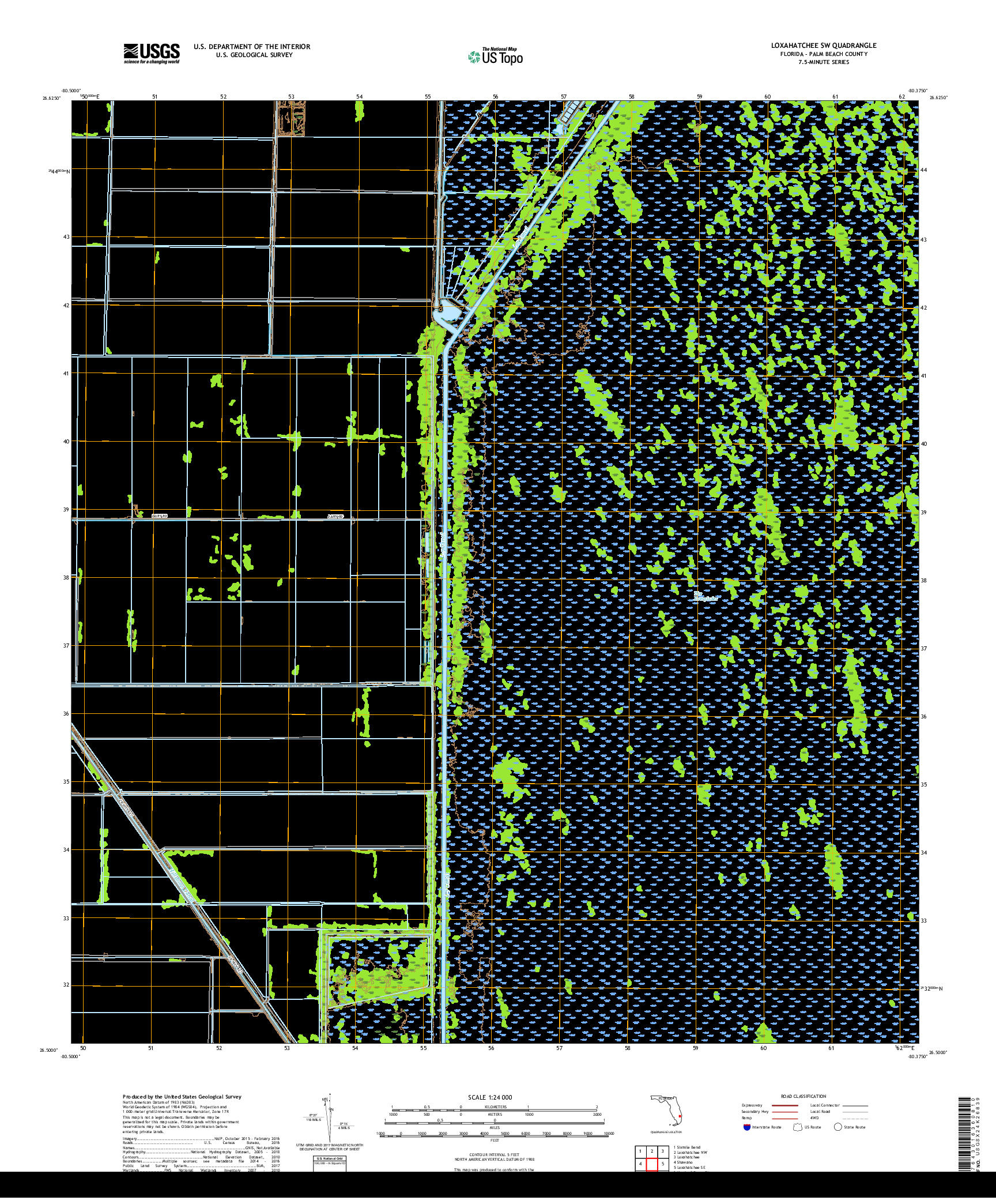 USGS US TOPO 7.5-MINUTE MAP FOR LOXAHATCHEE SW, FL 2018