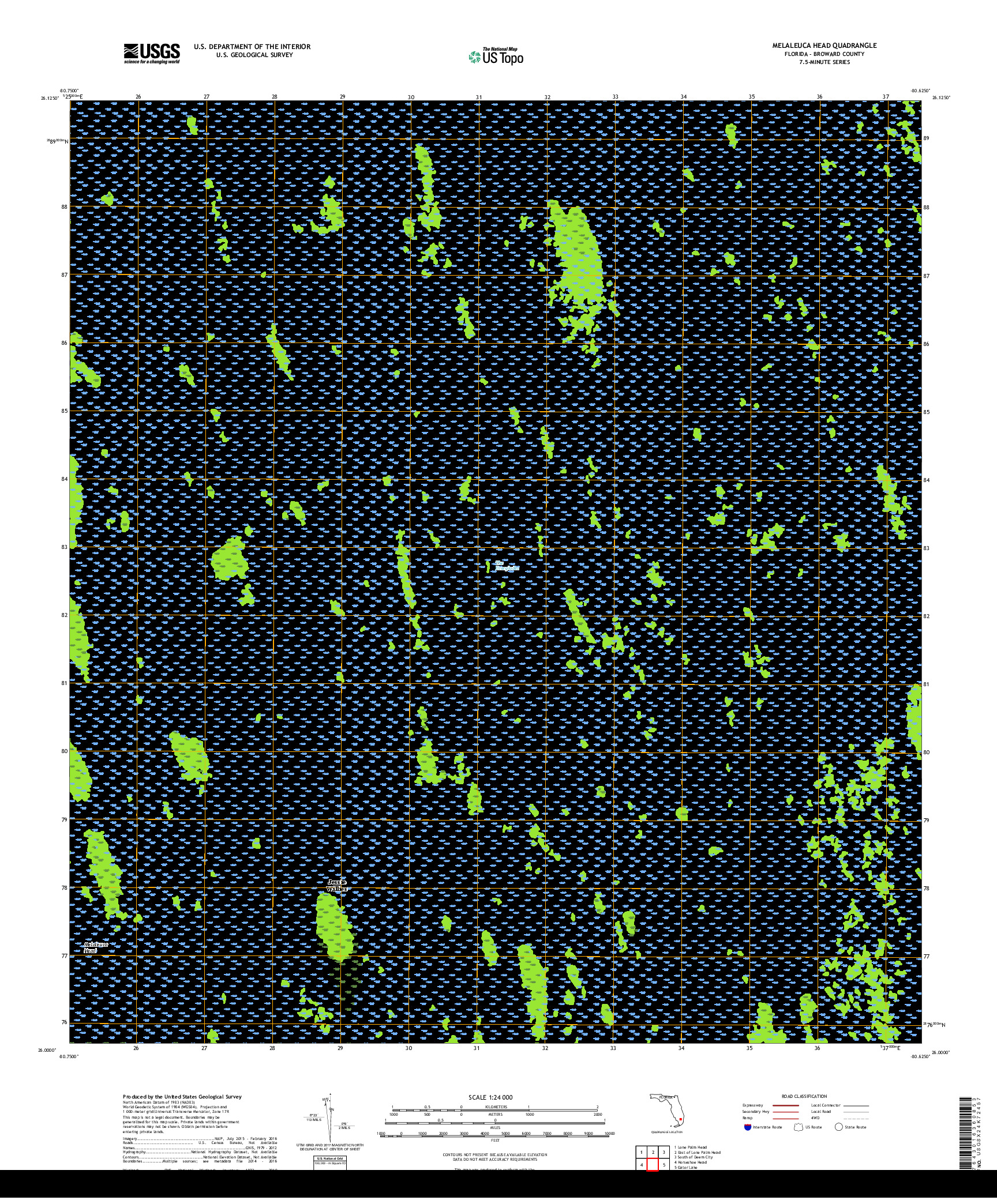 USGS US TOPO 7.5-MINUTE MAP FOR MELALEUCA HEAD, FL 2018