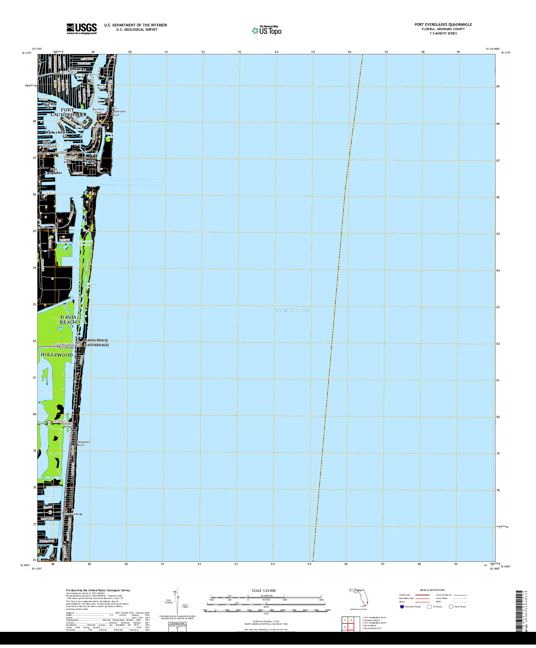 USGS US TOPO 7.5-MINUTE MAP FOR PORT EVERGLADES, FL 2018