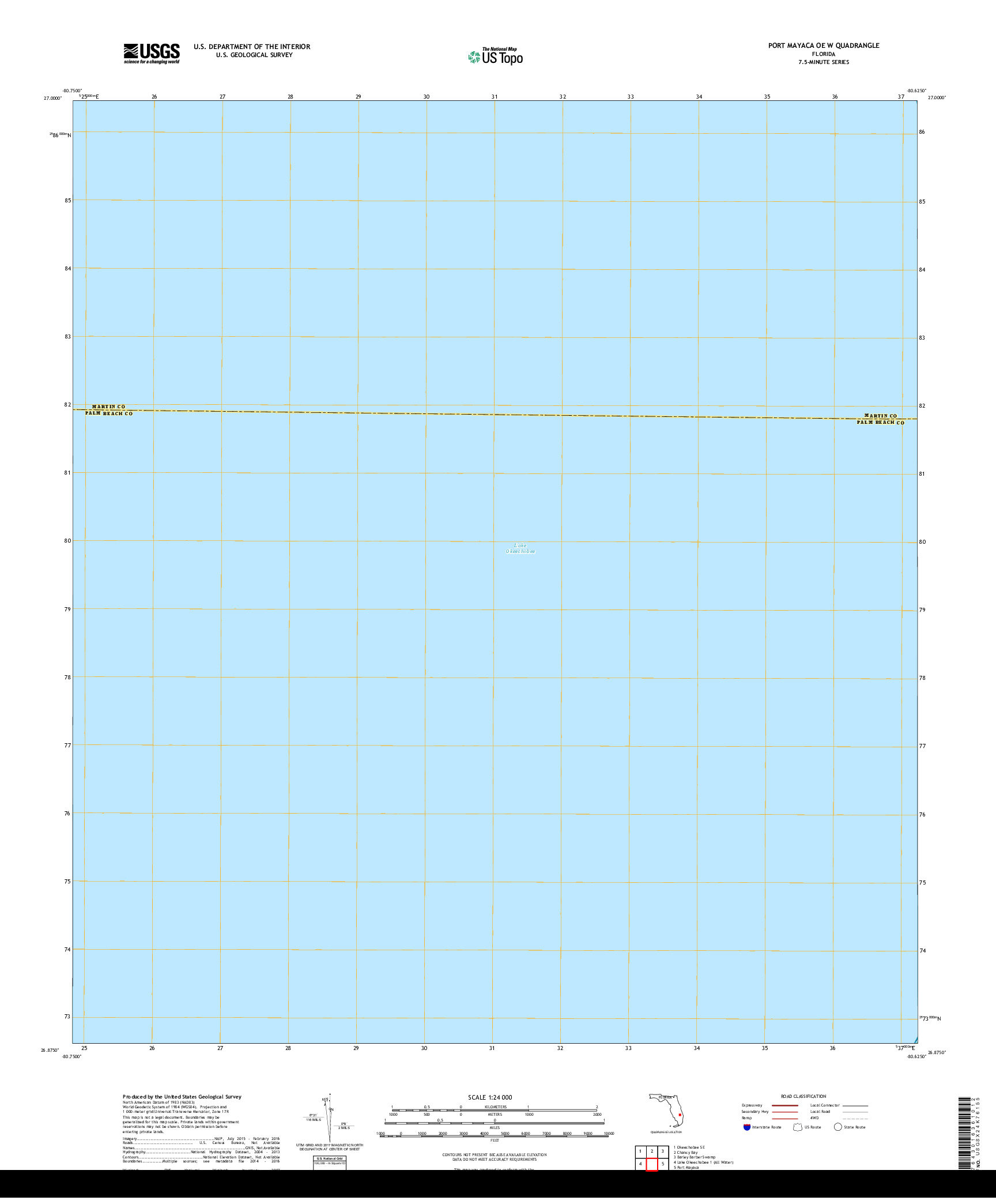 USGS US TOPO 7.5-MINUTE MAP FOR PORT MAYACA OE W, FL 2018