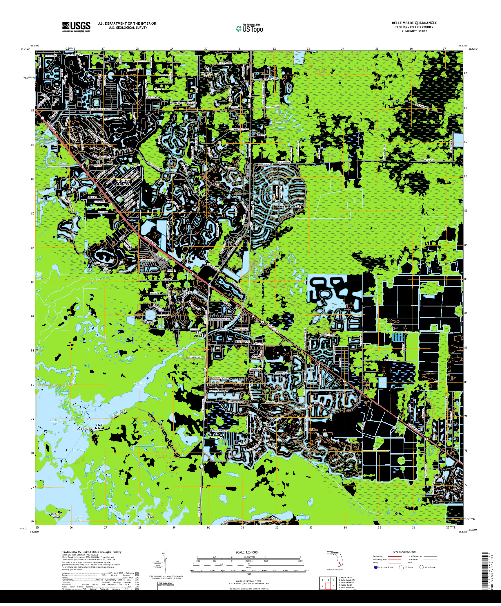 USGS US TOPO 7.5-MINUTE MAP FOR BELLE MEADE, FL 2018