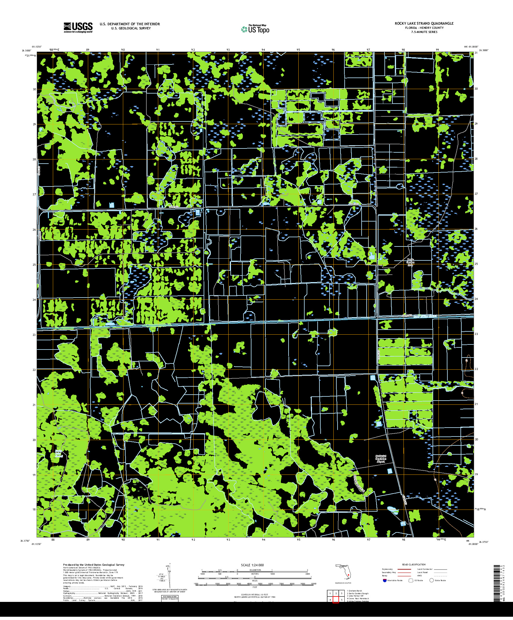 USGS US TOPO 7.5-MINUTE MAP FOR ROCKY LAKE STRAND, FL 2018