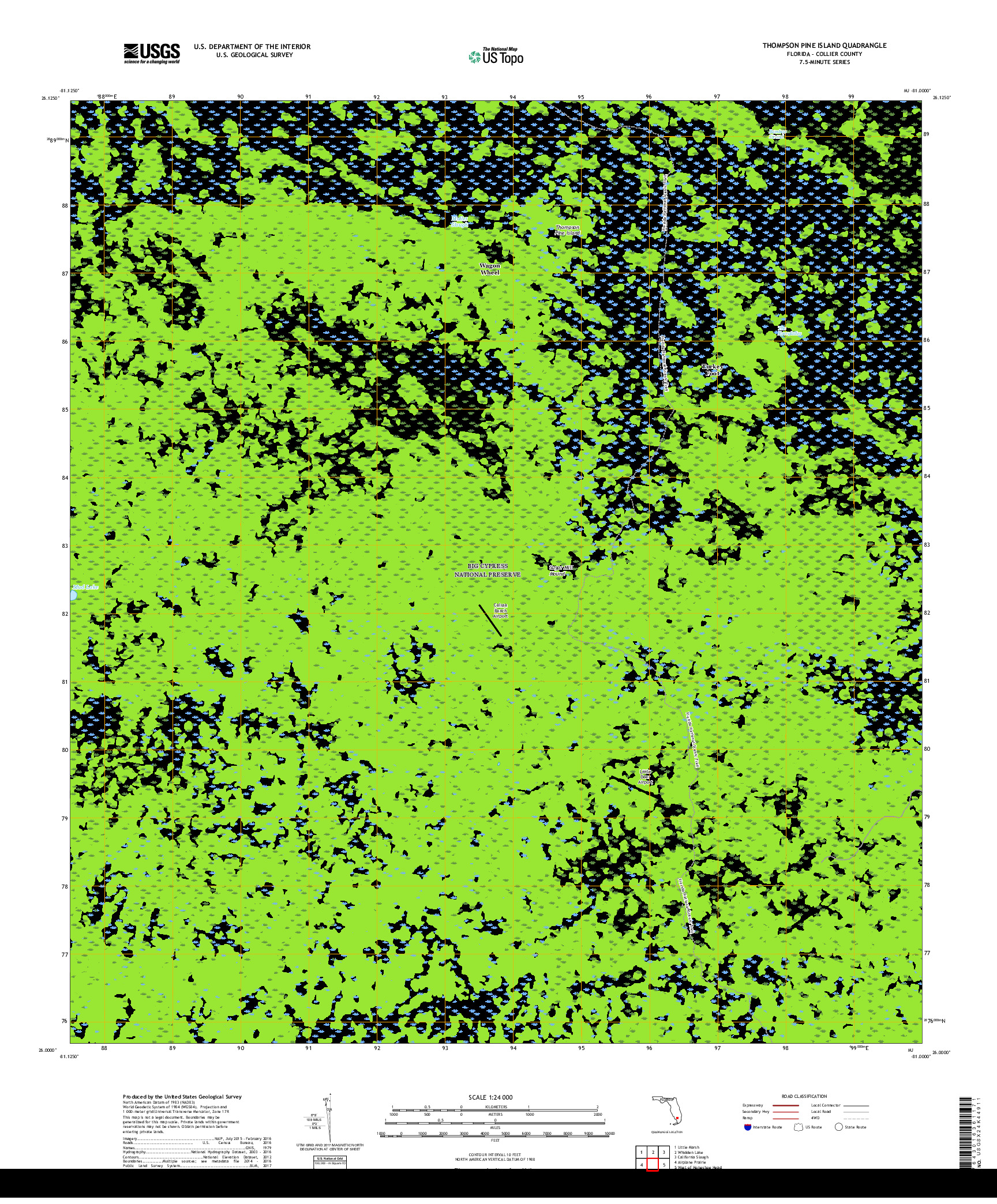 USGS US TOPO 7.5-MINUTE MAP FOR THOMPSON PINE ISLAND, FL 2018