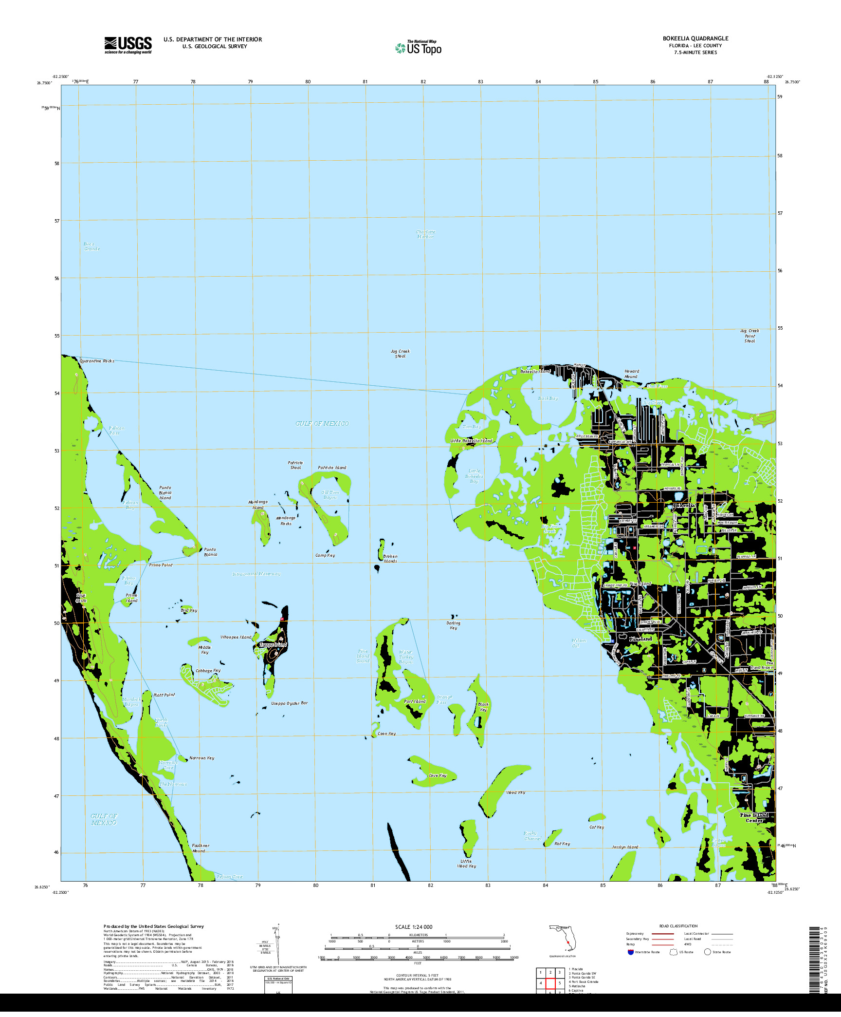 USGS US TOPO 7.5-MINUTE MAP FOR BOKEELIA, FL 2018