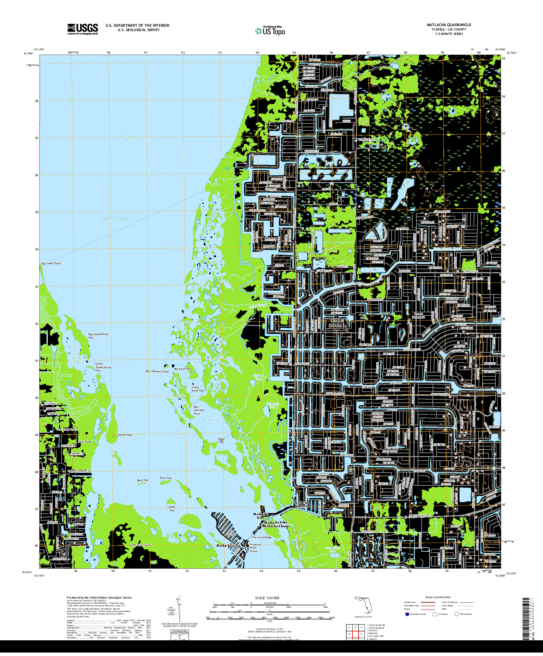 USGS US TOPO 7.5-MINUTE MAP FOR MATLACHA, FL 2018