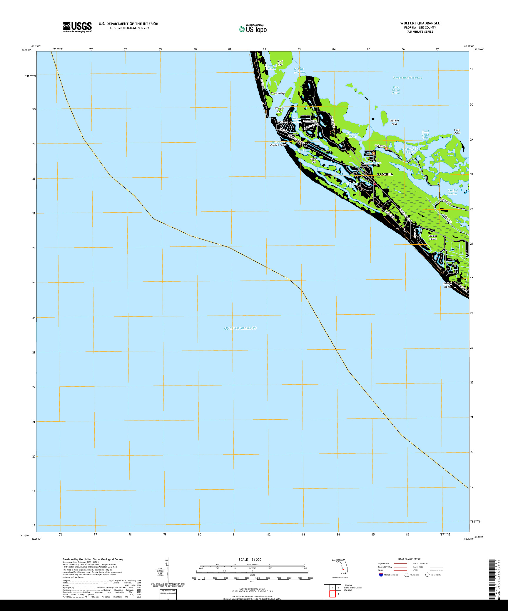 USGS US TOPO 7.5-MINUTE MAP FOR WULFERT, FL 2018