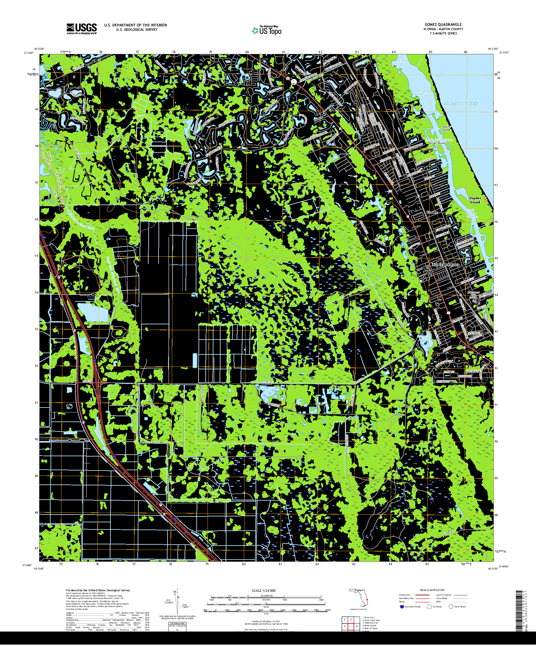 USGS US TOPO 7.5-MINUTE MAP FOR GOMEZ, FL 2018