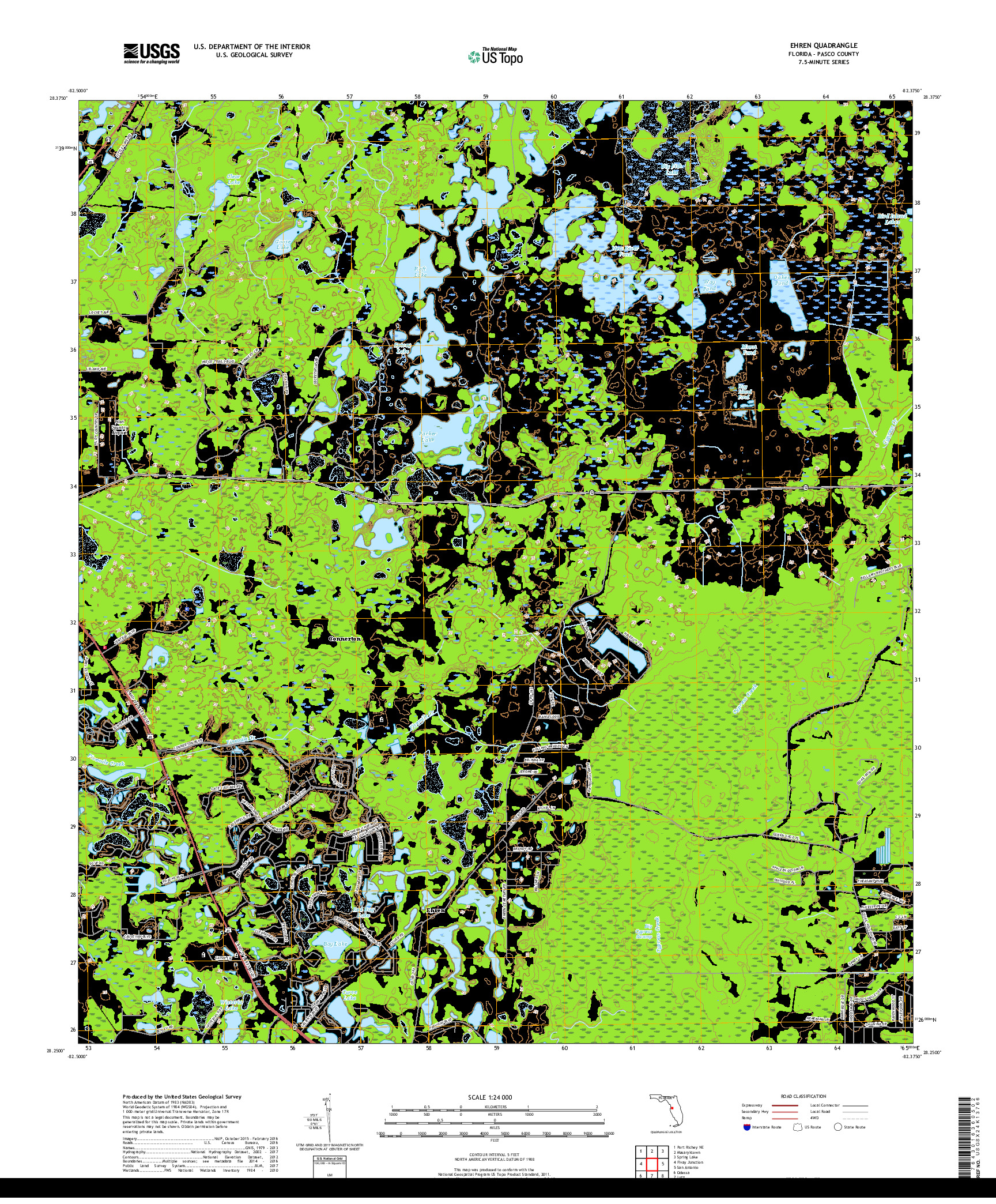 USGS US TOPO 7.5-MINUTE MAP FOR EHREN, FL 2018