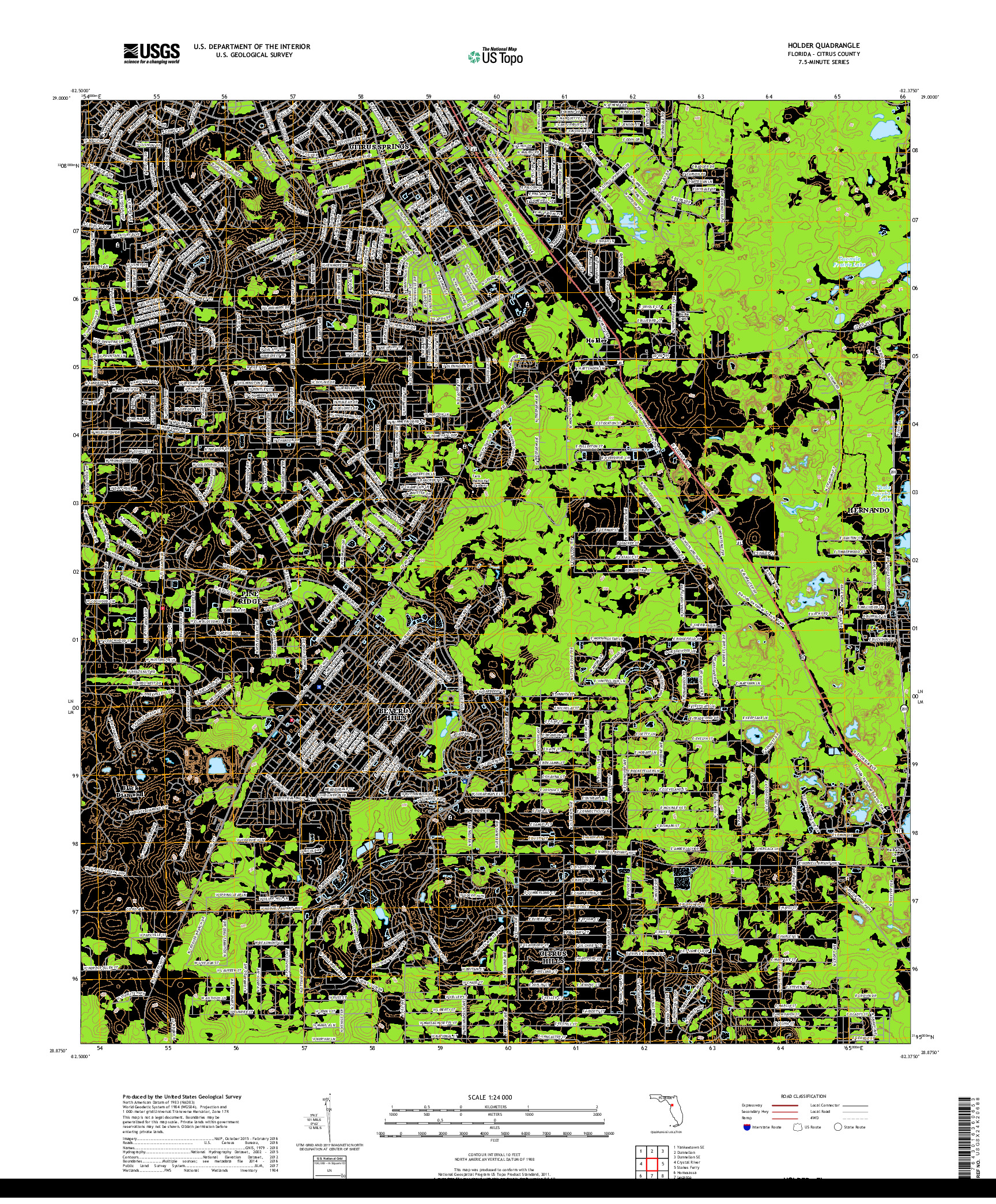 USGS US TOPO 7.5-MINUTE MAP FOR HOLDER, FL 2018