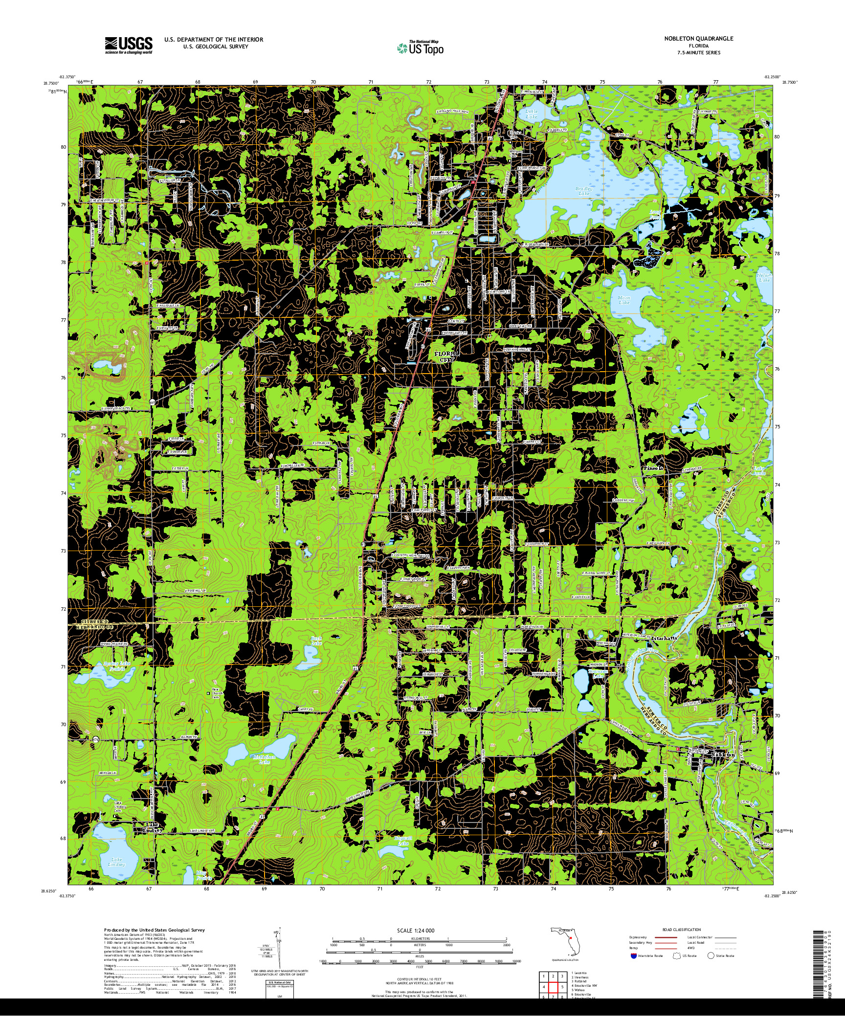 USGS US TOPO 7.5-MINUTE MAP FOR NOBLETON, FL 2018