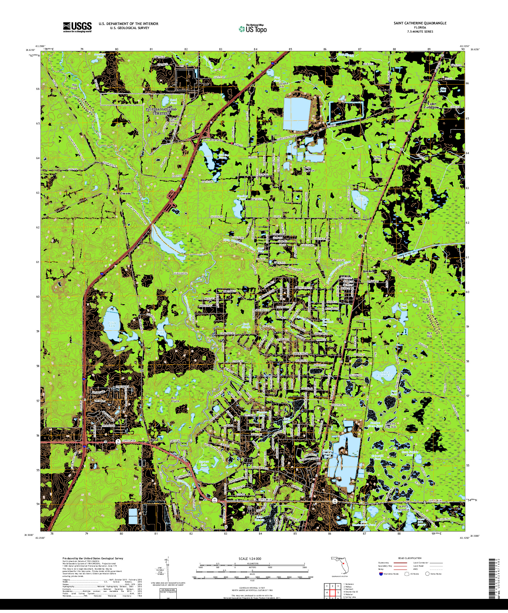 USGS US TOPO 7.5-MINUTE MAP FOR SAINT CATHERINE, FL 2018