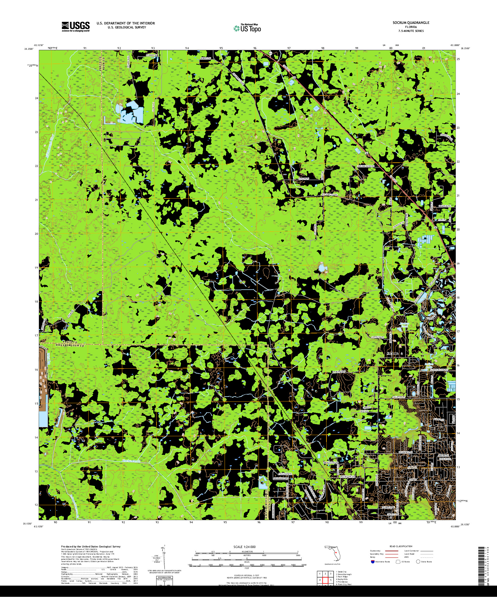 USGS US TOPO 7.5-MINUTE MAP FOR SOCRUM, FL 2018