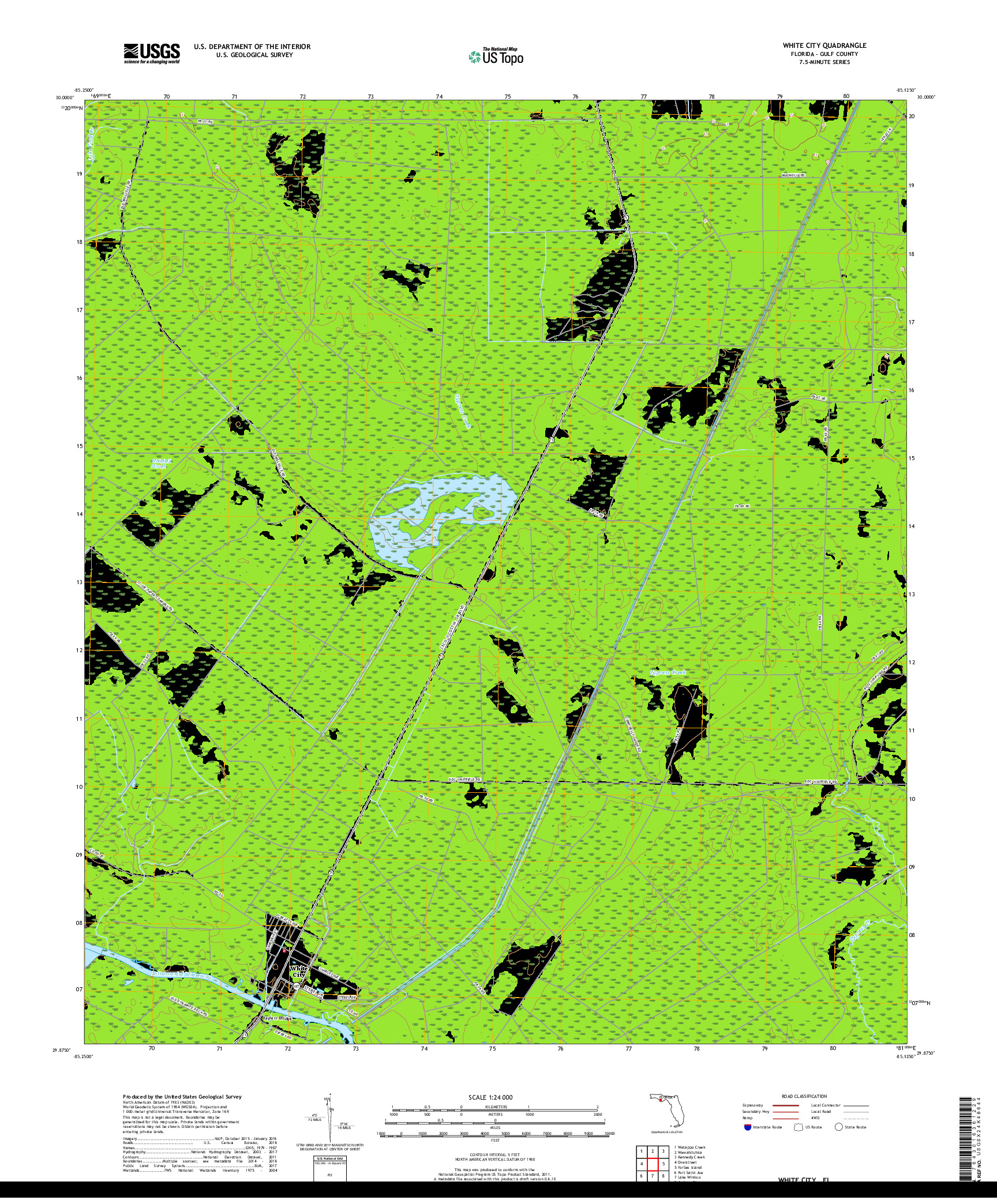 USGS US TOPO 7.5-MINUTE MAP FOR WHITE CITY, FL 2018