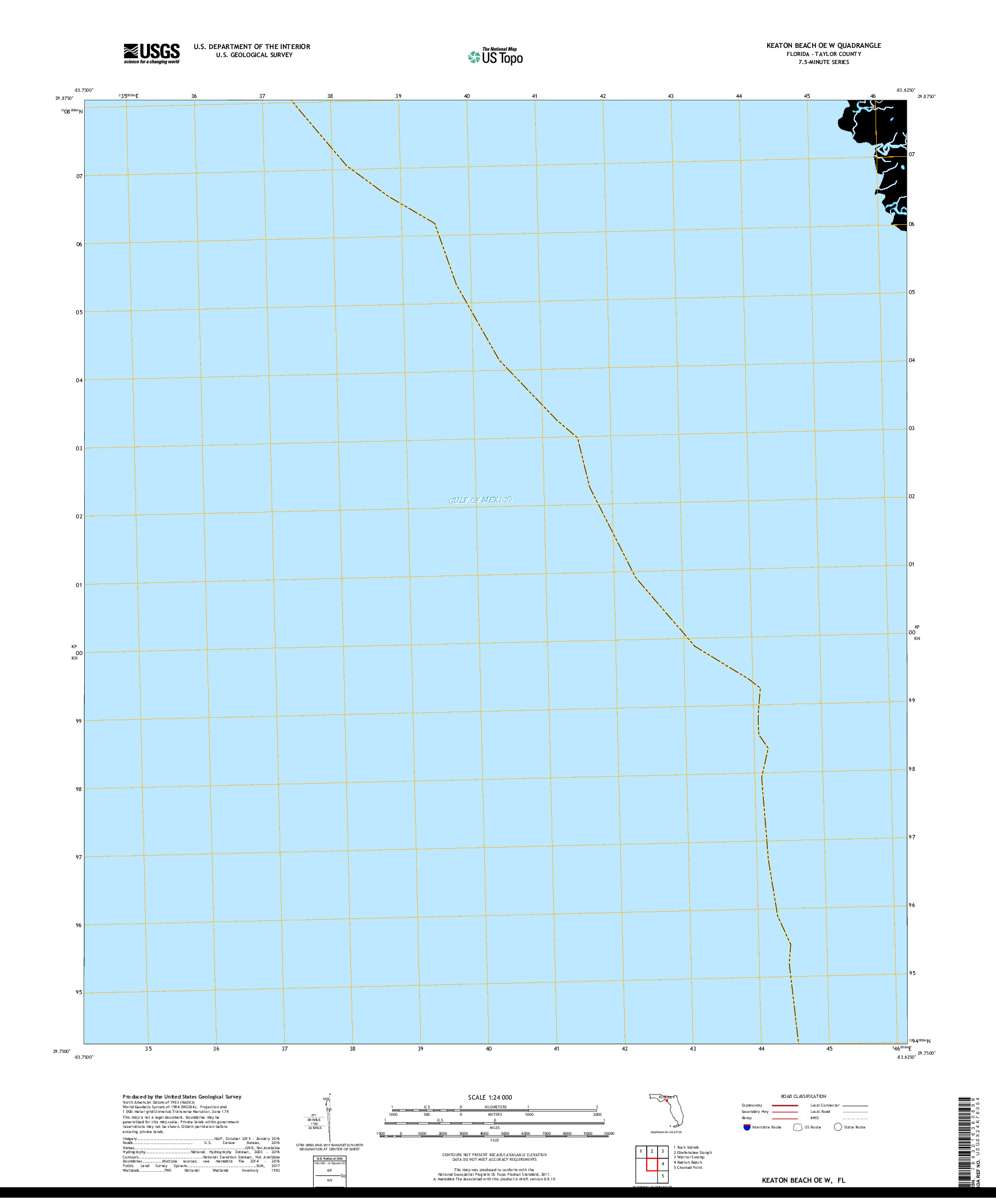 USGS US TOPO 7.5-MINUTE MAP FOR KEATON BEACH OE W, FL 2018