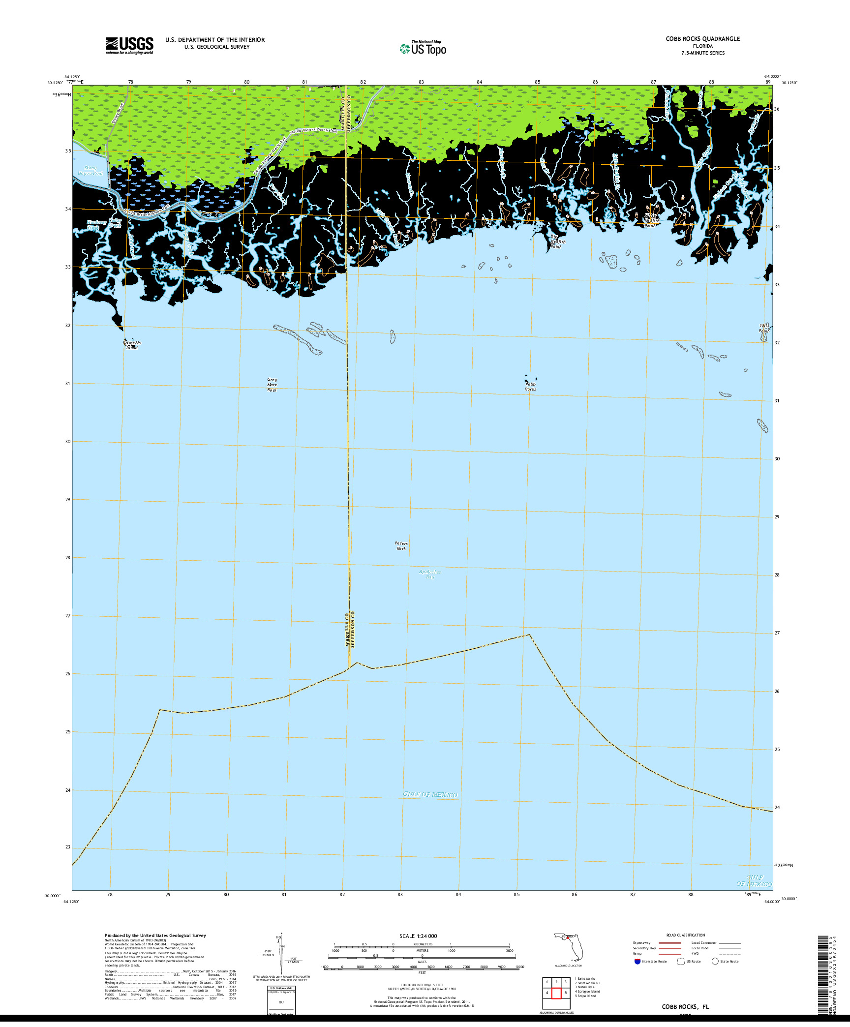 USGS US TOPO 7.5-MINUTE MAP FOR COBB ROCKS, FL 2018