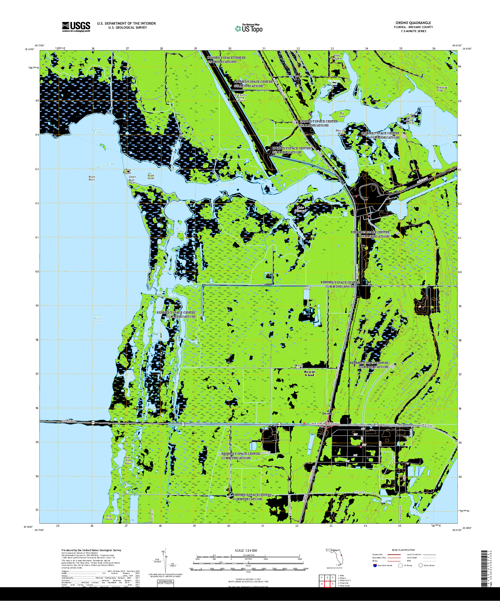 USGS US TOPO 7.5-MINUTE MAP FOR ORSINO, FL 2018