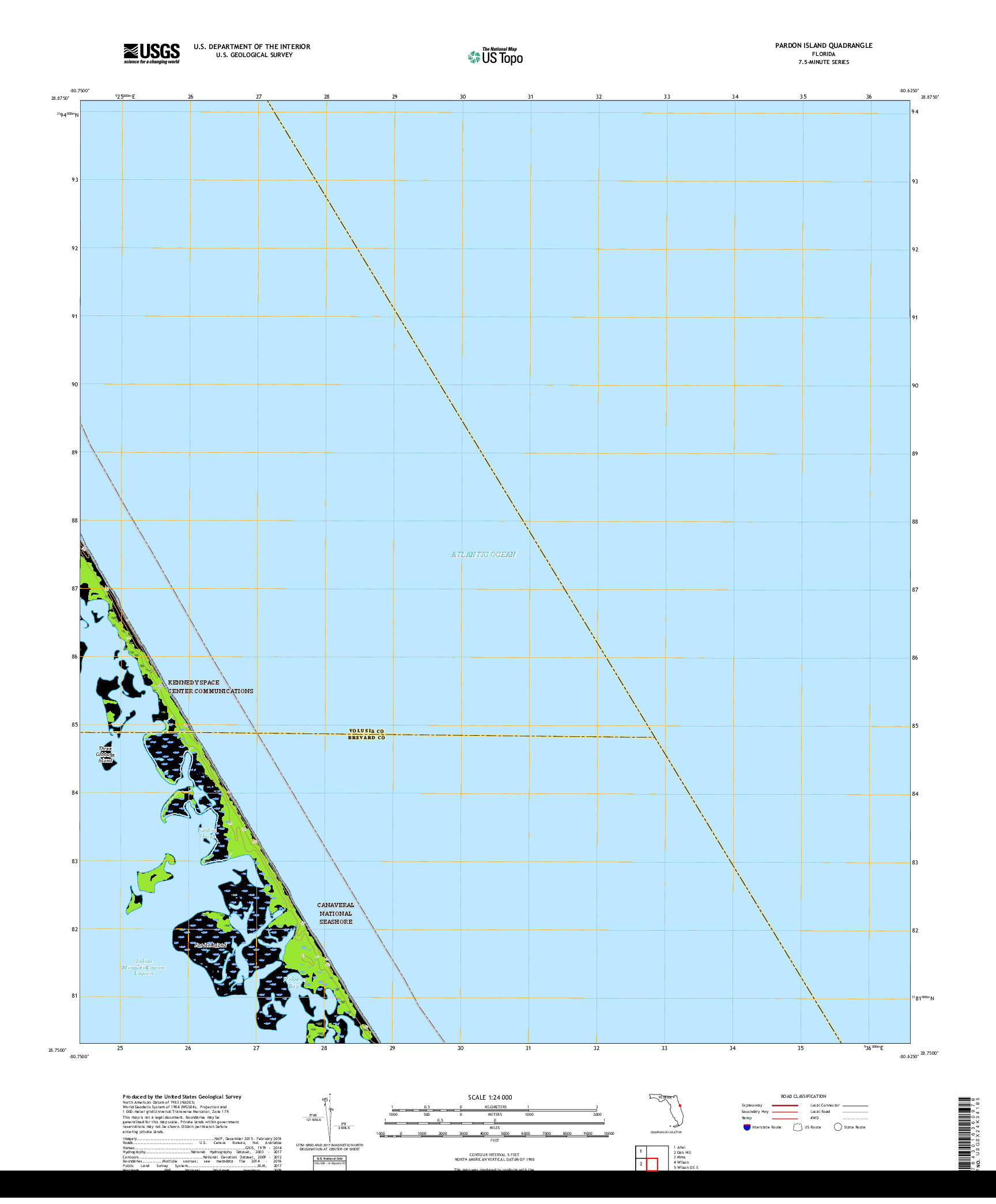 USGS US TOPO 7.5-MINUTE MAP FOR PARDON ISLAND, FL 2018