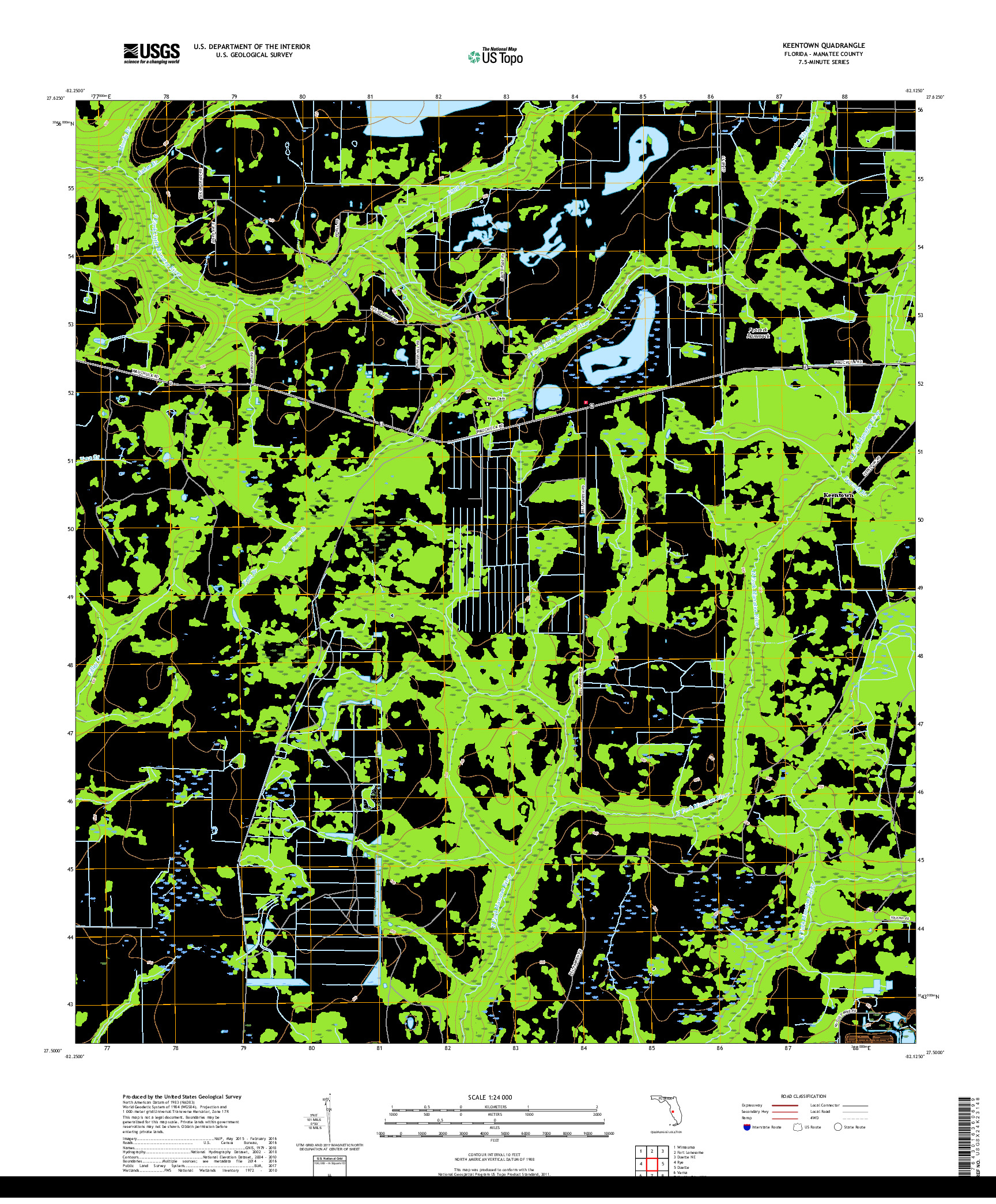 USGS US TOPO 7.5-MINUTE MAP FOR KEENTOWN, FL 2018