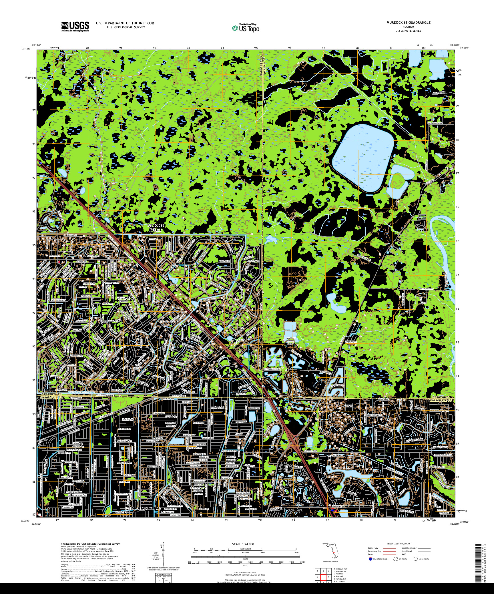 USGS US TOPO 7.5-MINUTE MAP FOR MURDOCK SE, FL 2018