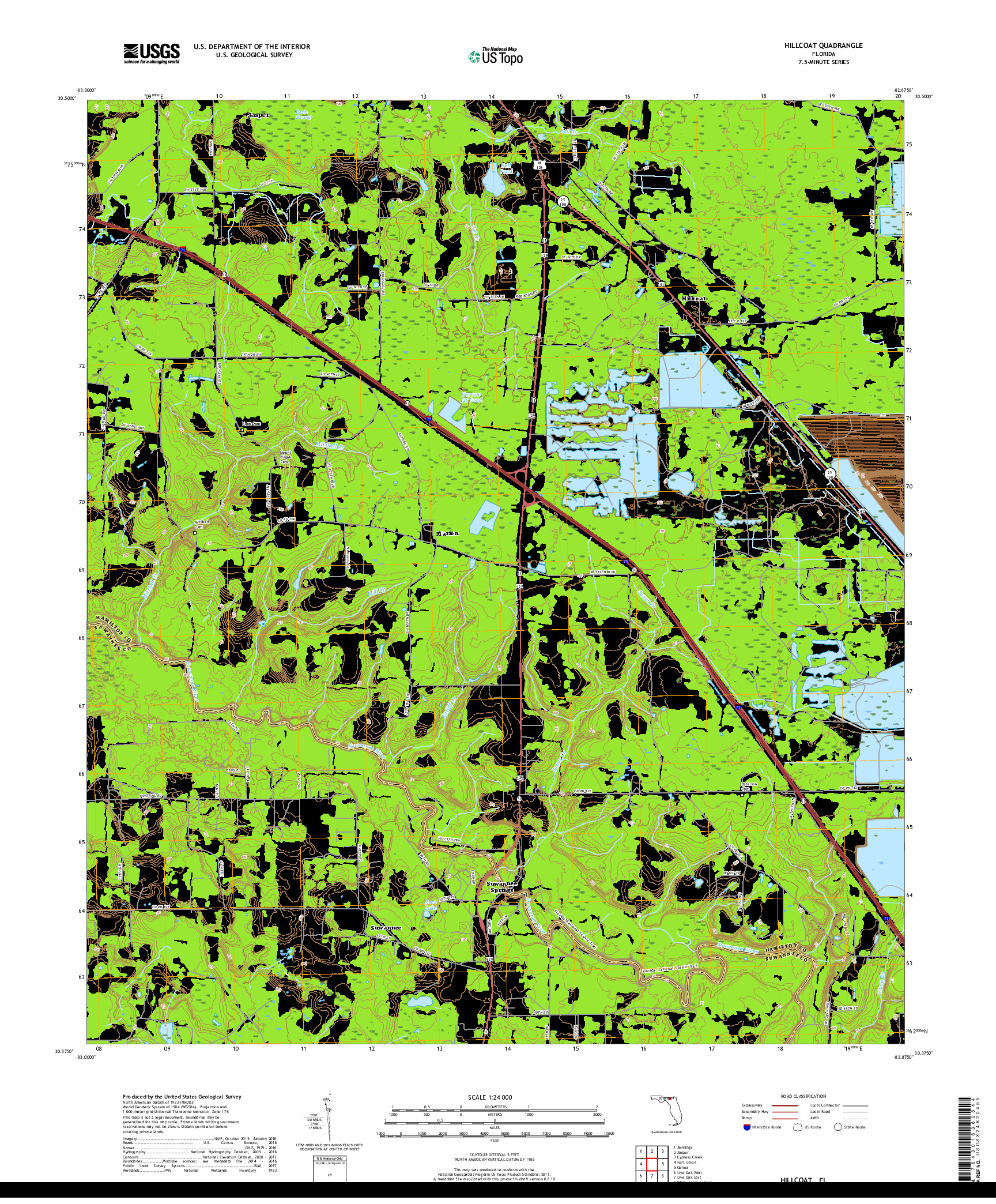 USGS US TOPO 7.5-MINUTE MAP FOR HILLCOAT, FL 2018