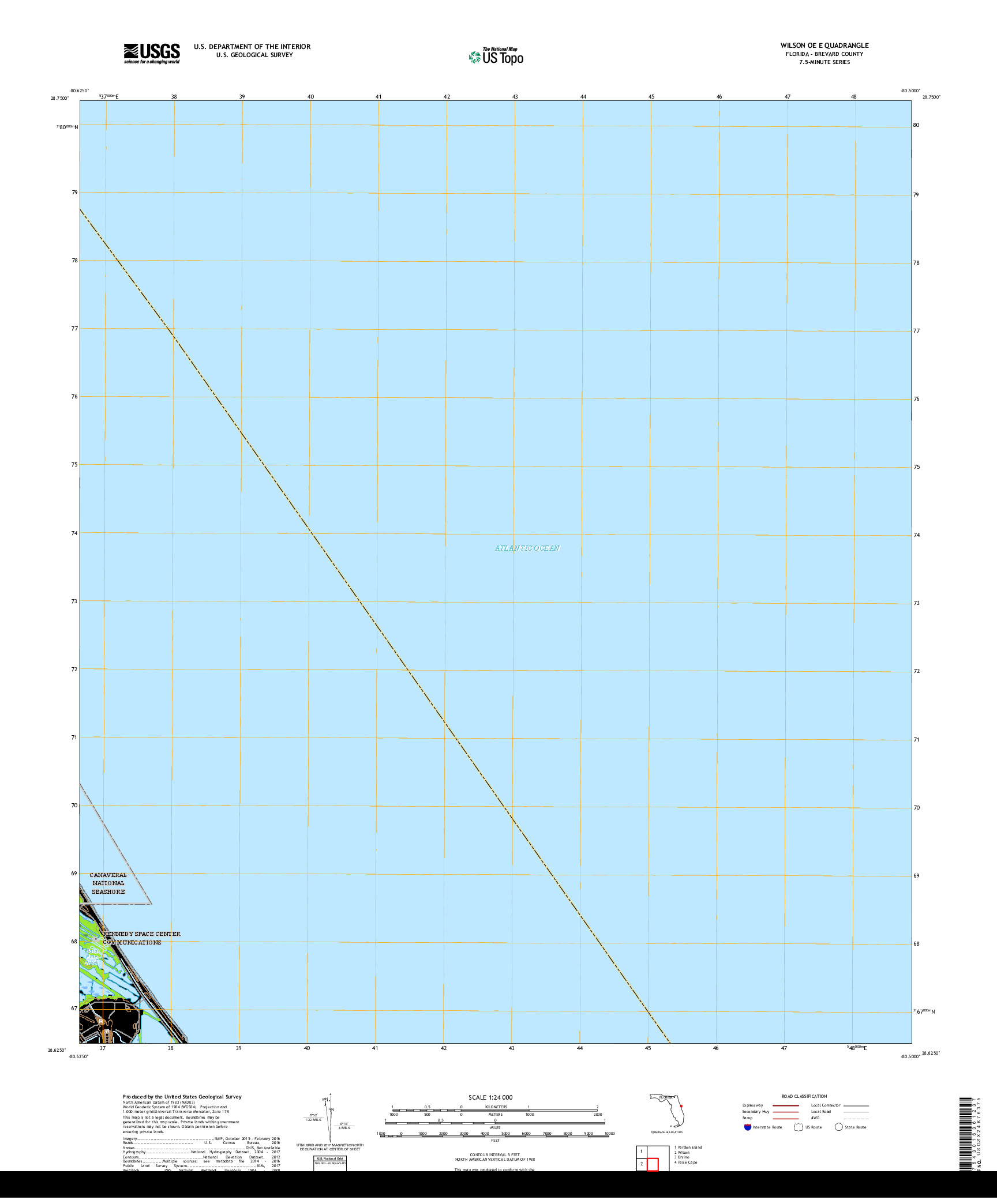 USGS US TOPO 7.5-MINUTE MAP FOR WILSON OE E, FL 2018